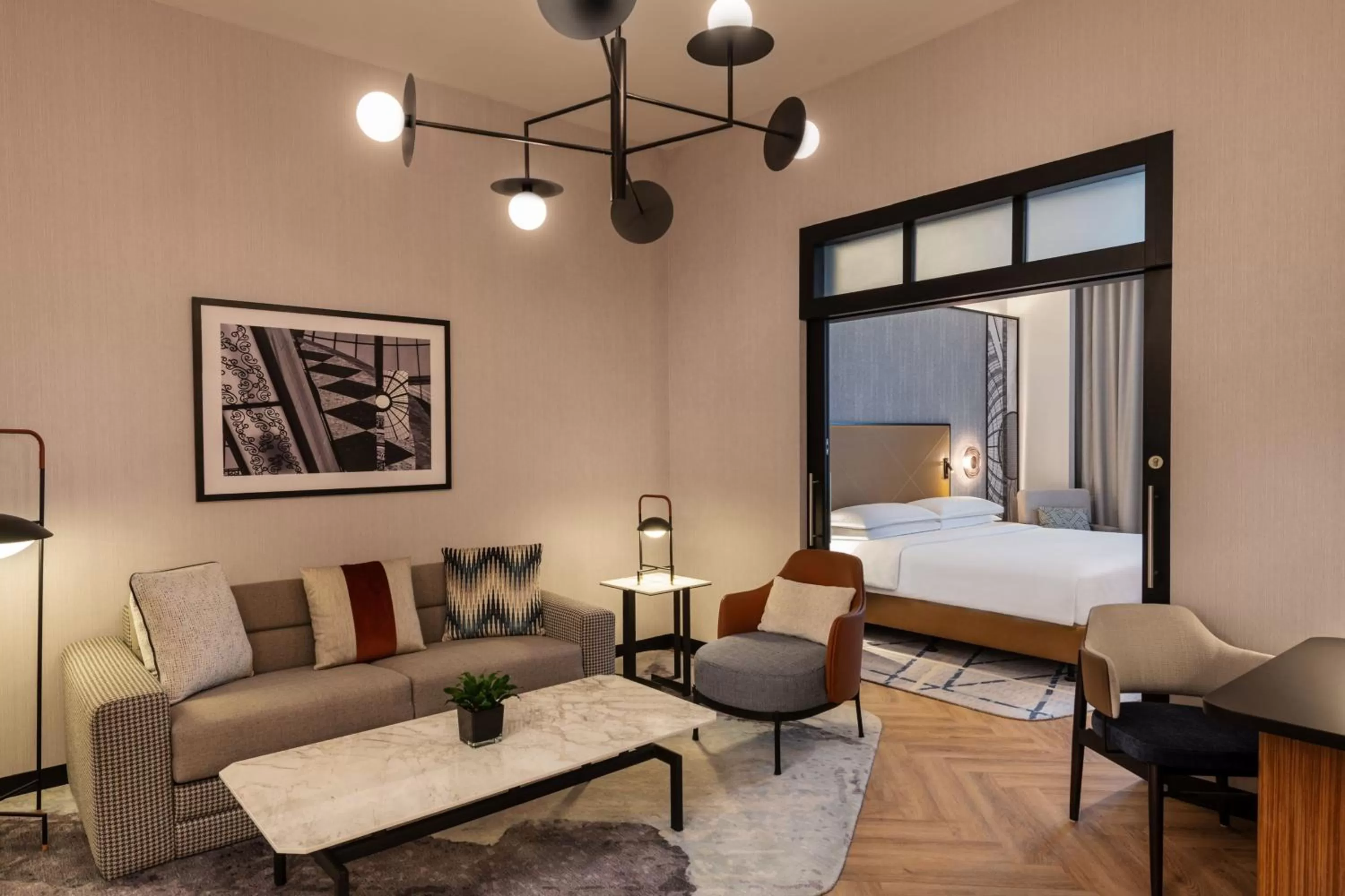 Living room, Bed in Sheraton Mall of the Emirates Hotel, Dubai