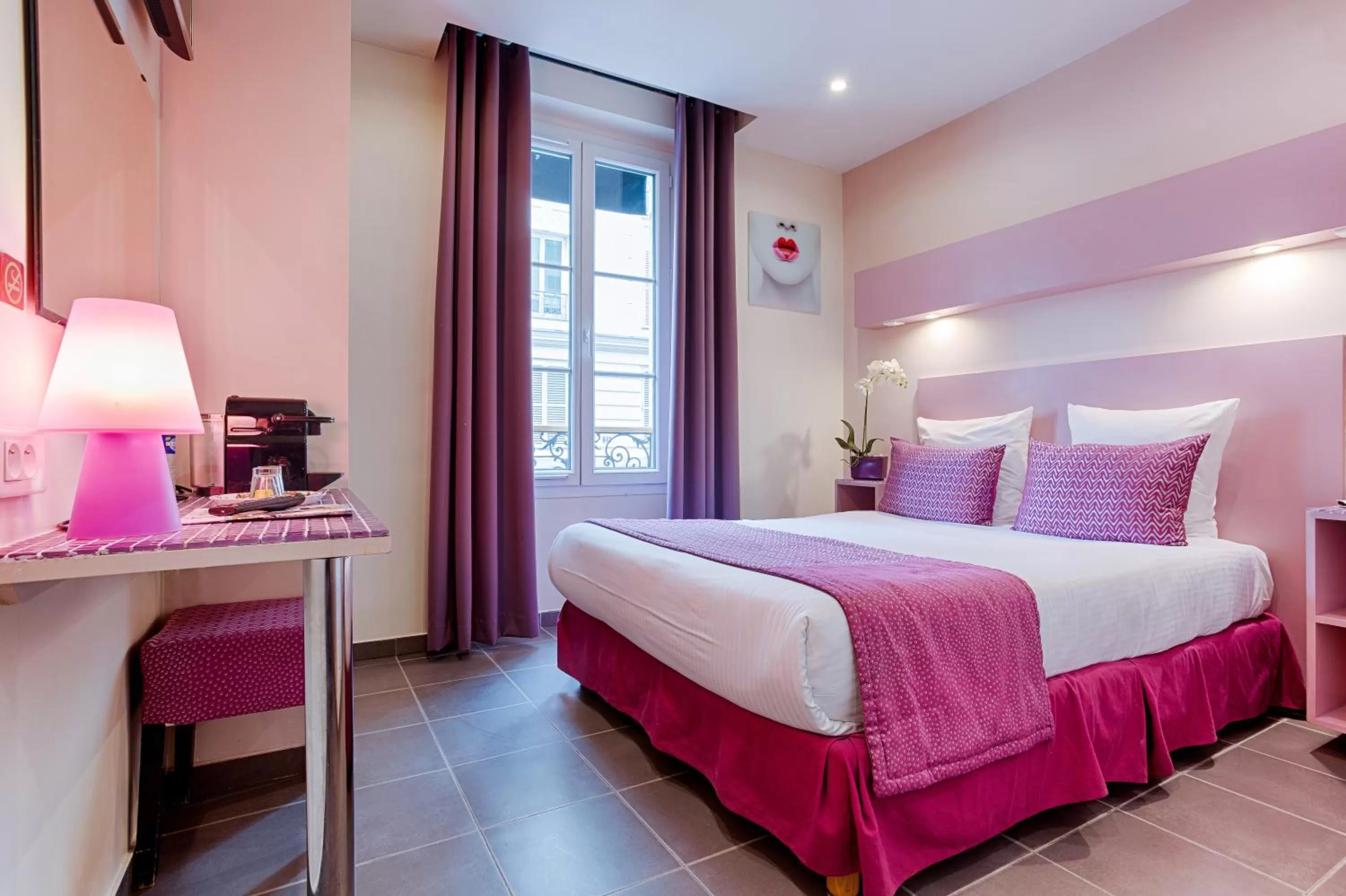 Bed in Pink Hotel