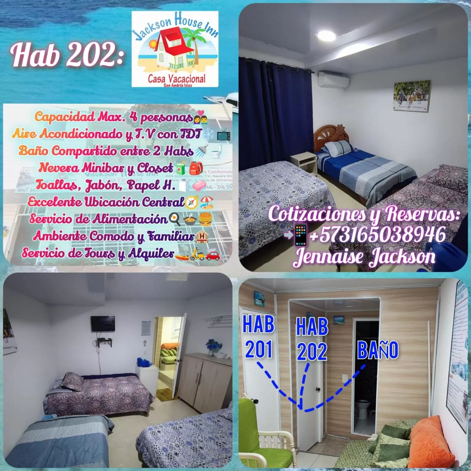 Economy Quadruple Room with Shared Bathroom in Jackson House Inn