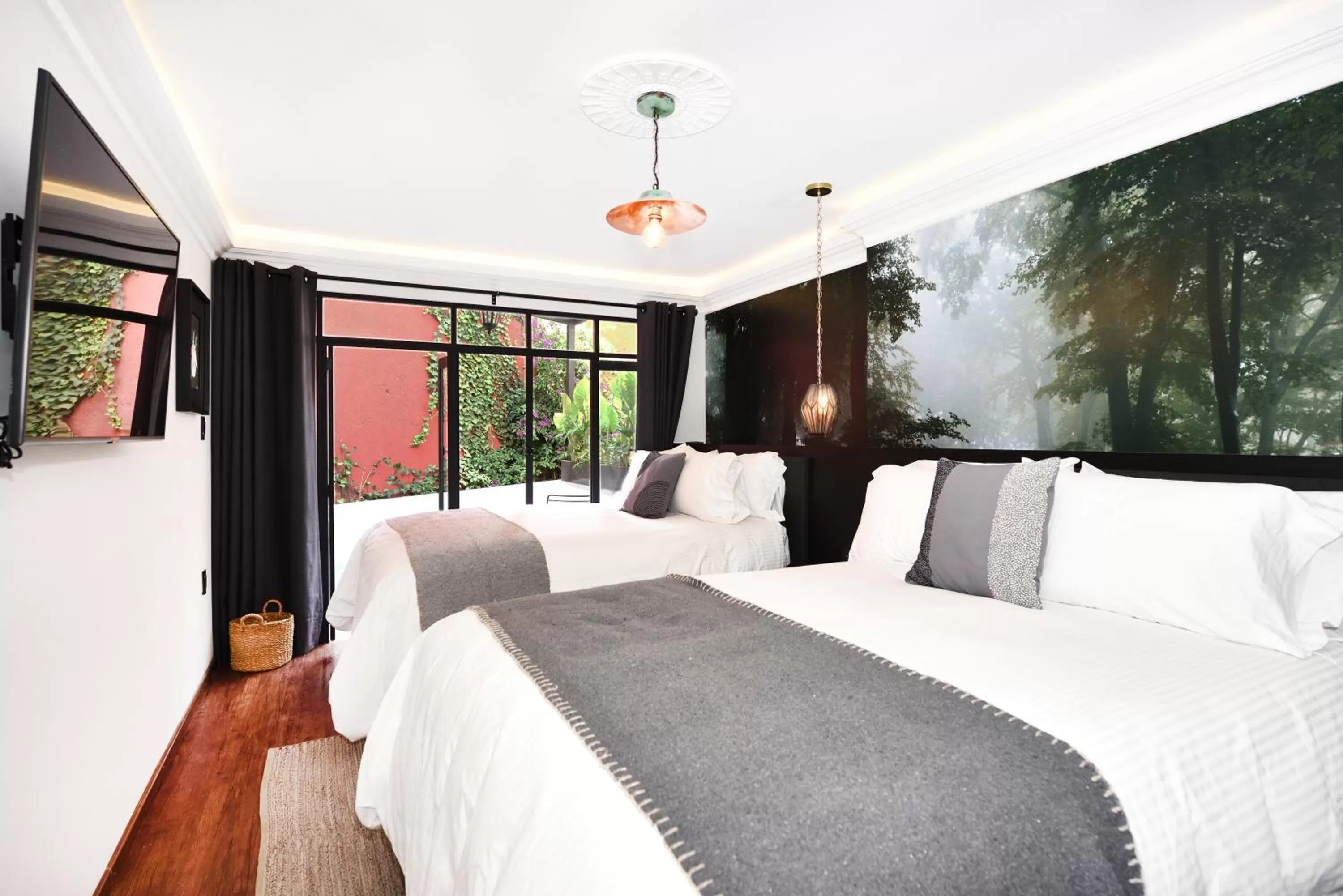 Bed in Orchid House Mexico City