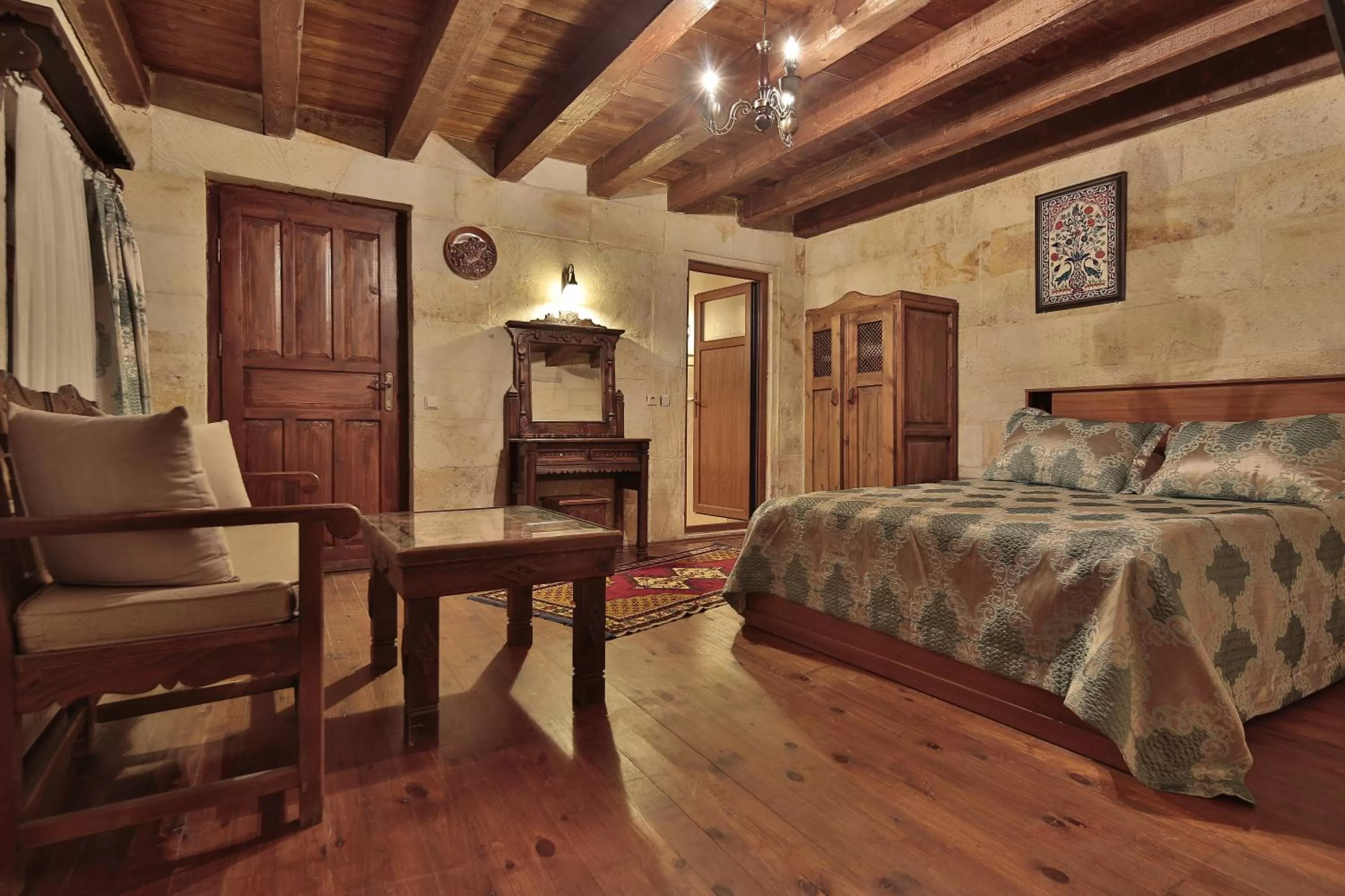 View (from property/room), Bed in Shoestring Cave House