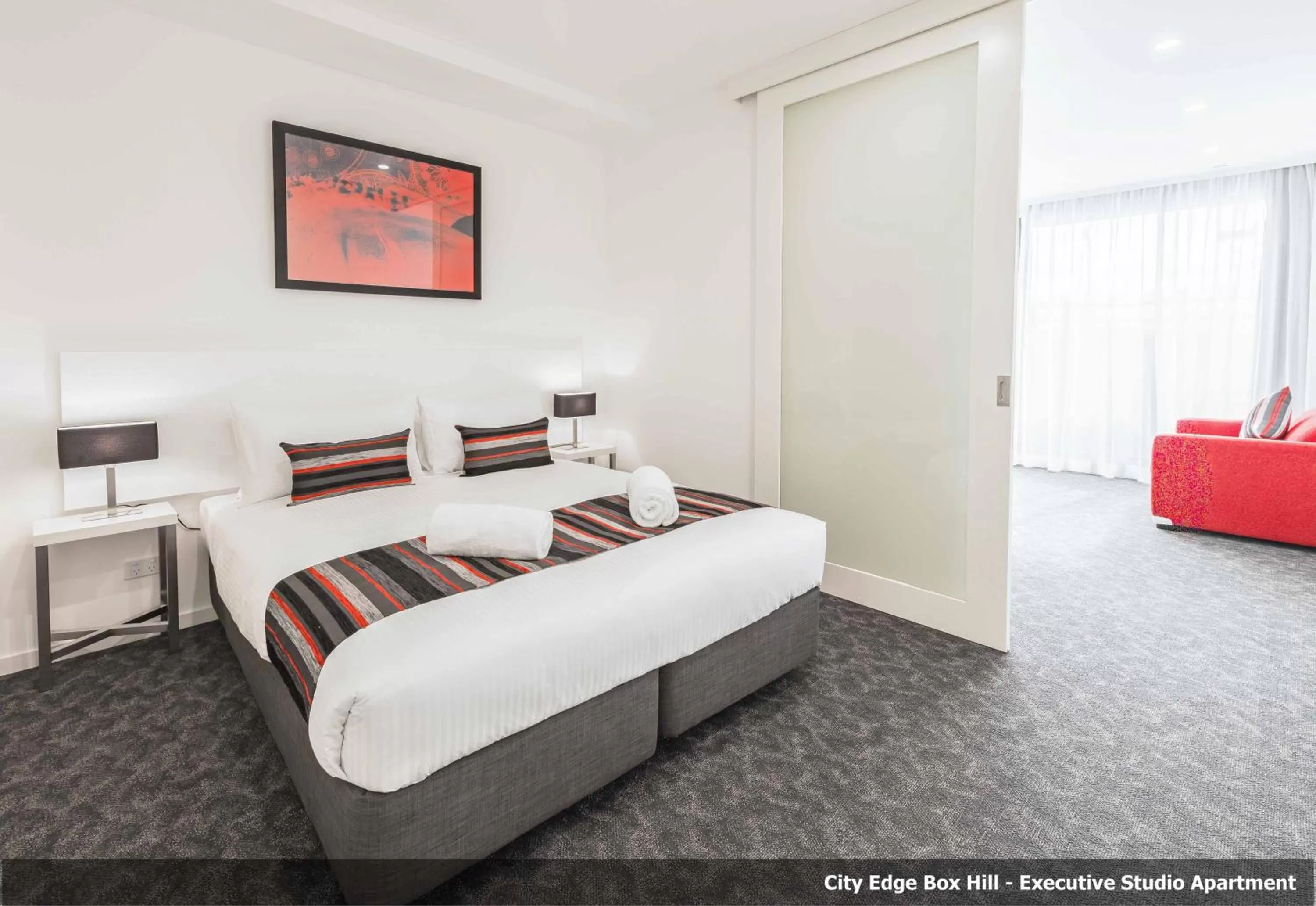 Day, Bed in Comfort Apartments Box Hill