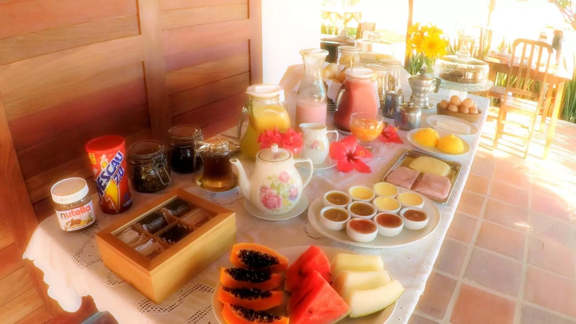 Food and drinks in Pousada Recanto da Praia