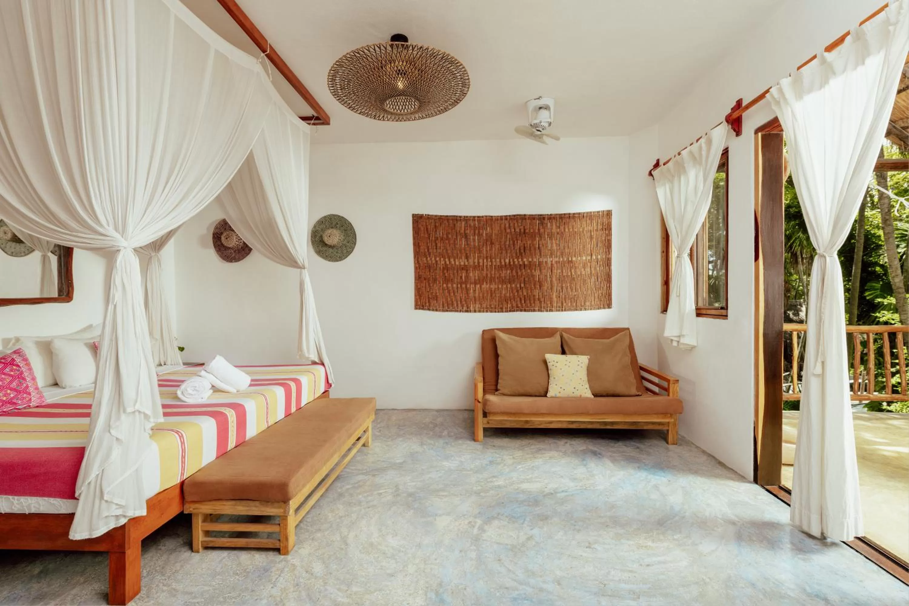 Decorative detail, Bed in Dos Ceibas Tulum - Feel Good Hotel