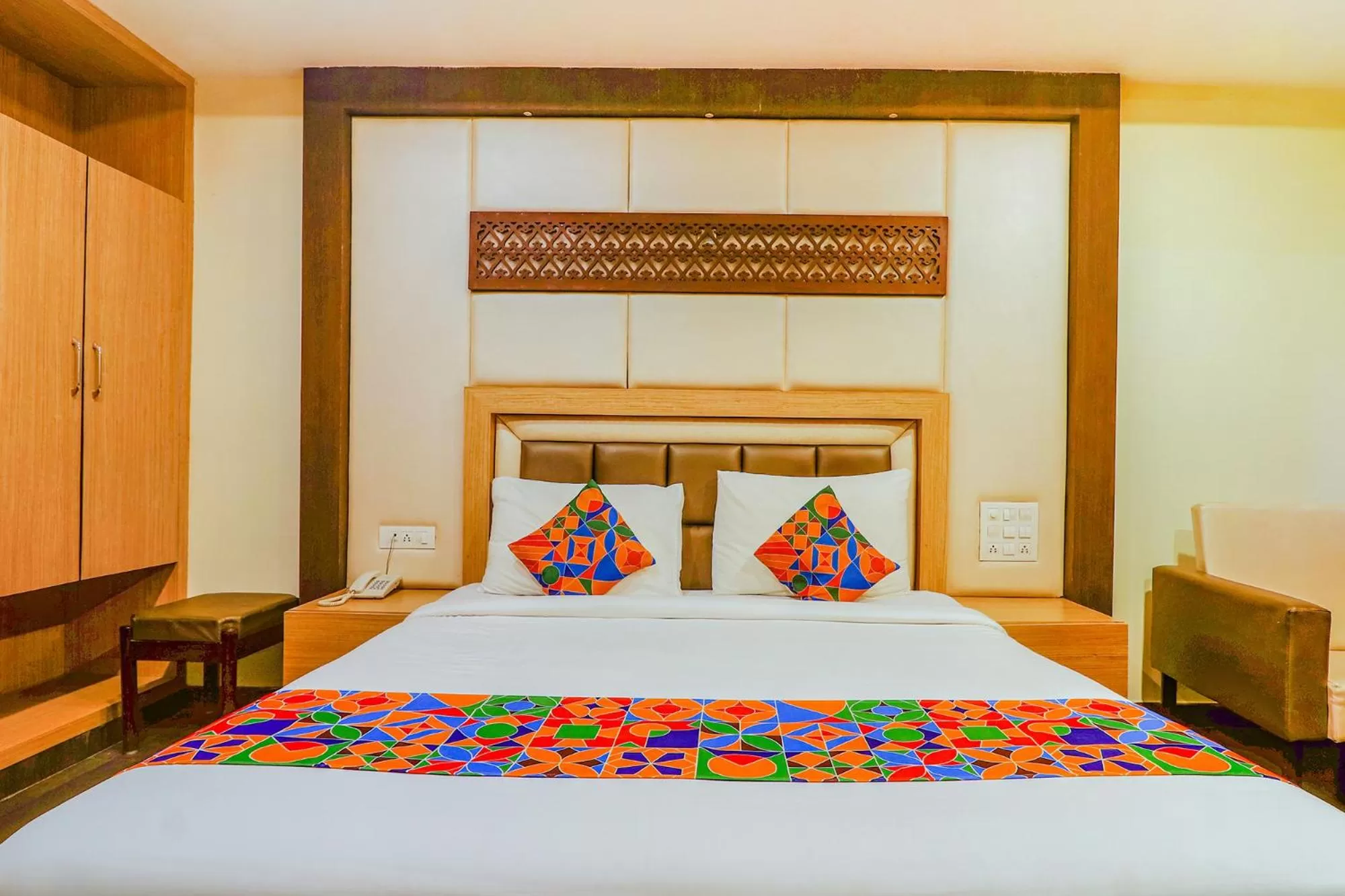 Bed in FabHotel Keerthi's Anupama - Nr Indira Gandhi Stadium