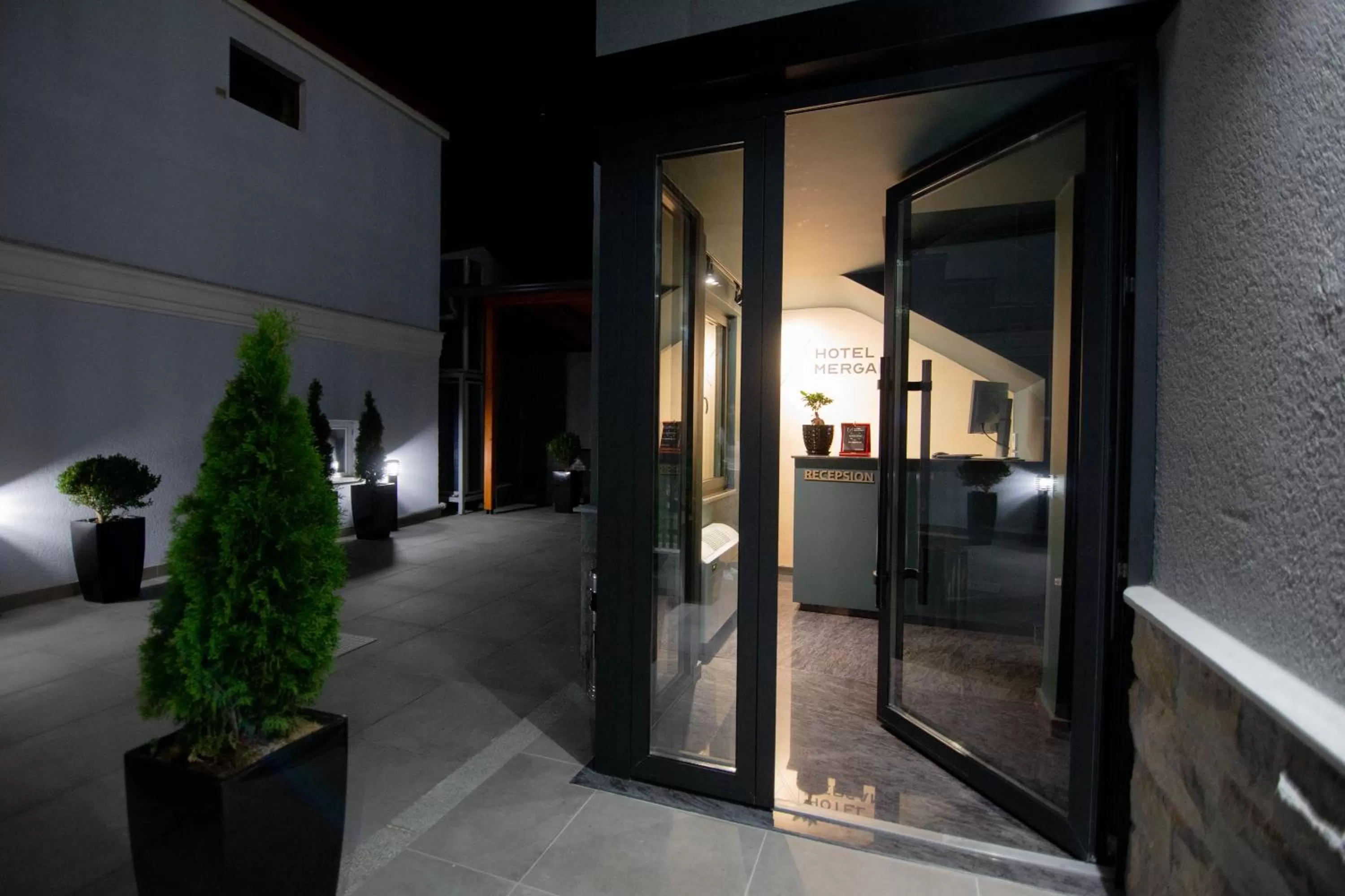Facade/entrance in Mergan Hotel