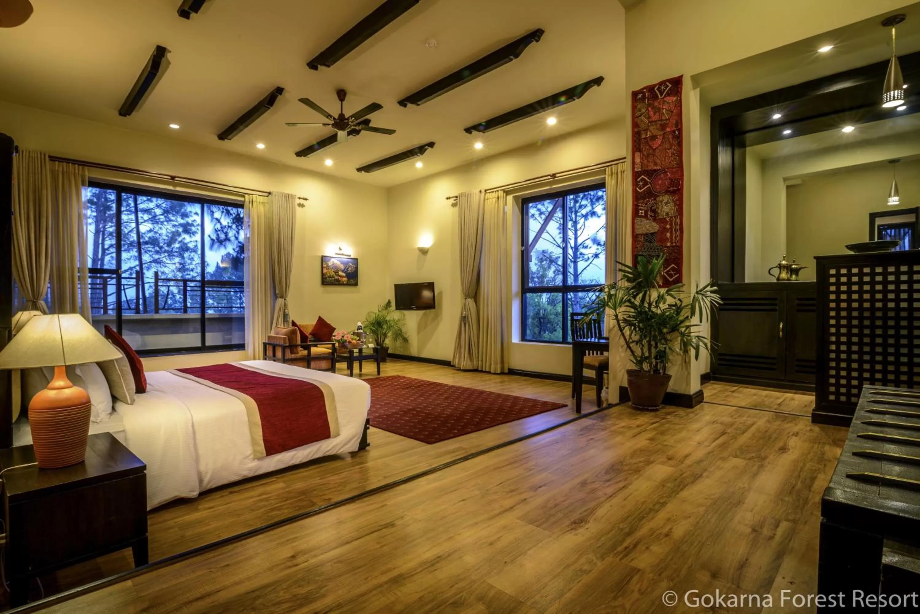 Photo of the whole room, Bed in Gokarna Forest Resort Kathmandu