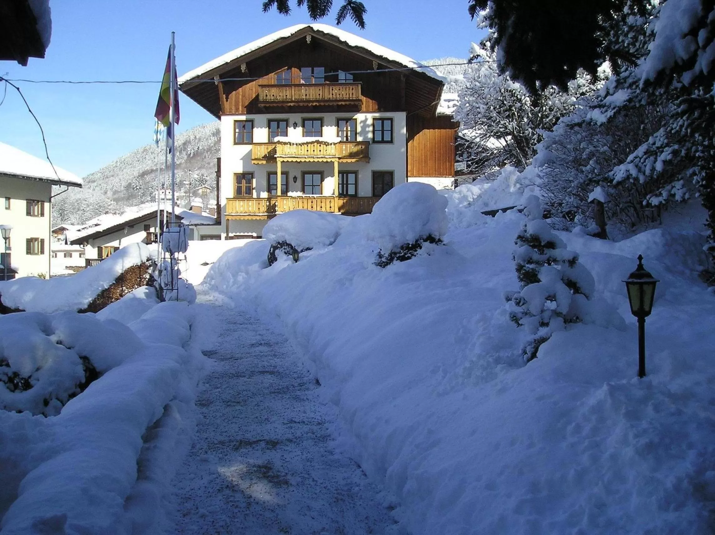 Facade/entrance, Winter in Aparthotel Fackler