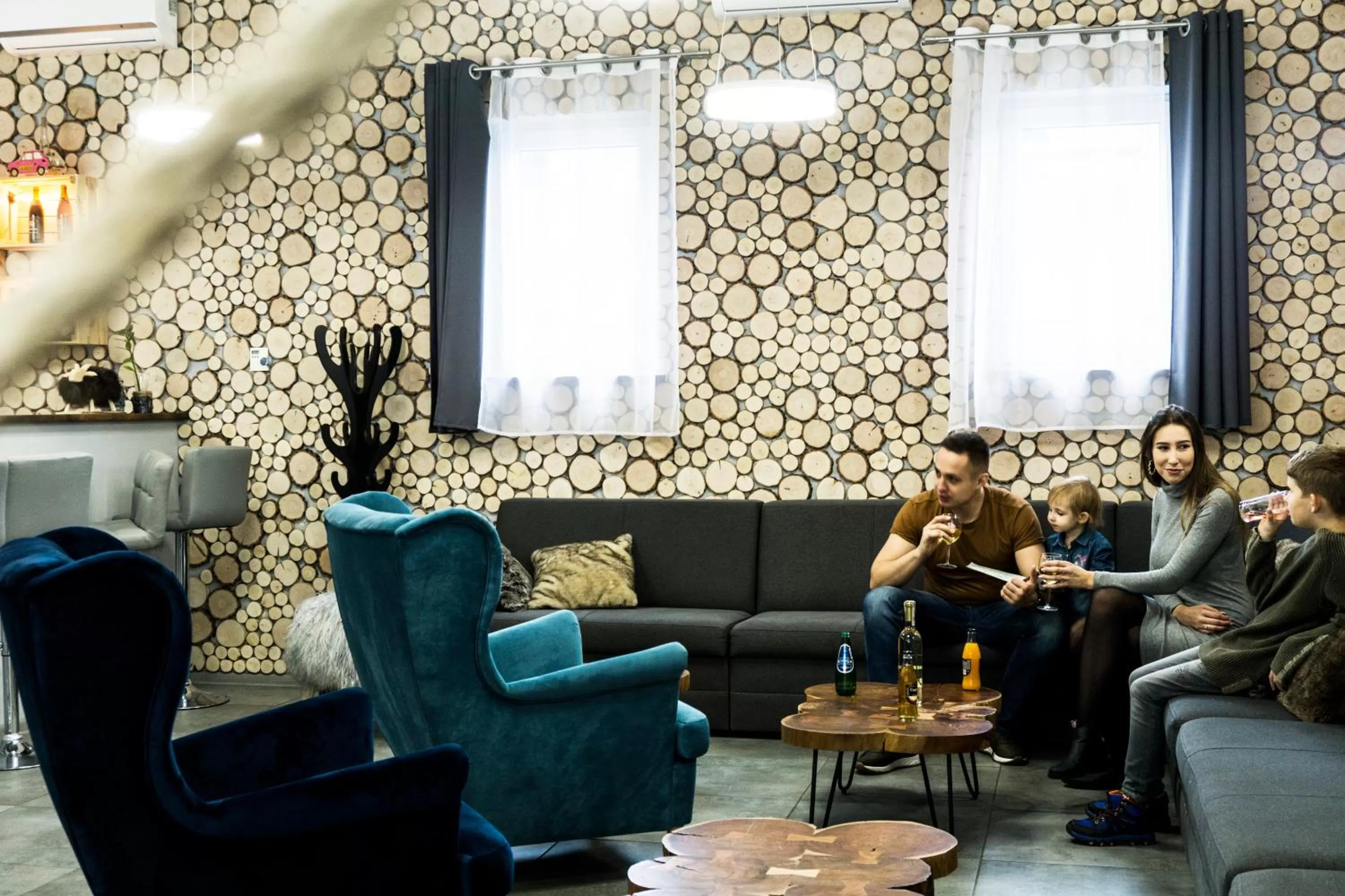 People in dask resort