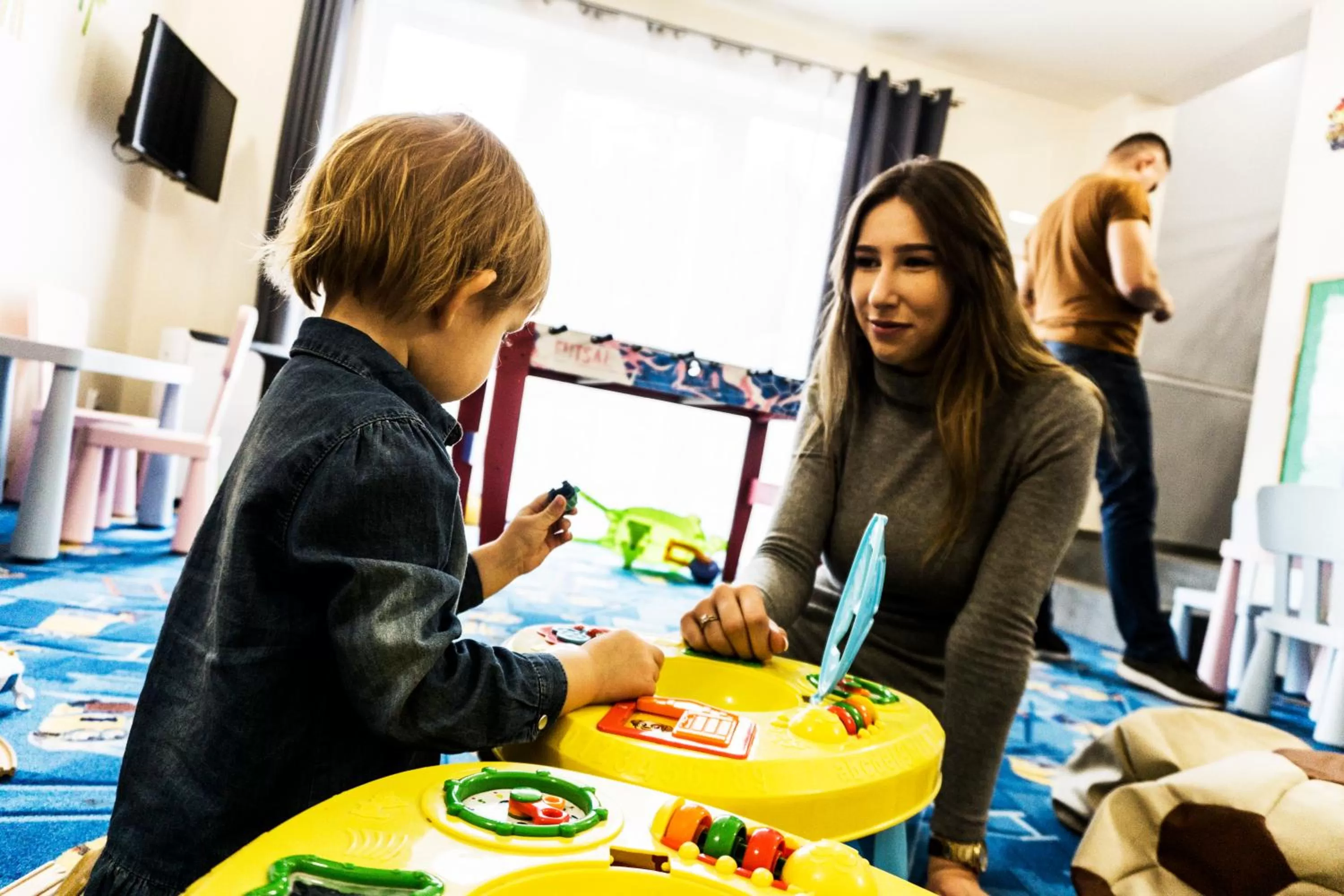 People in dask resort