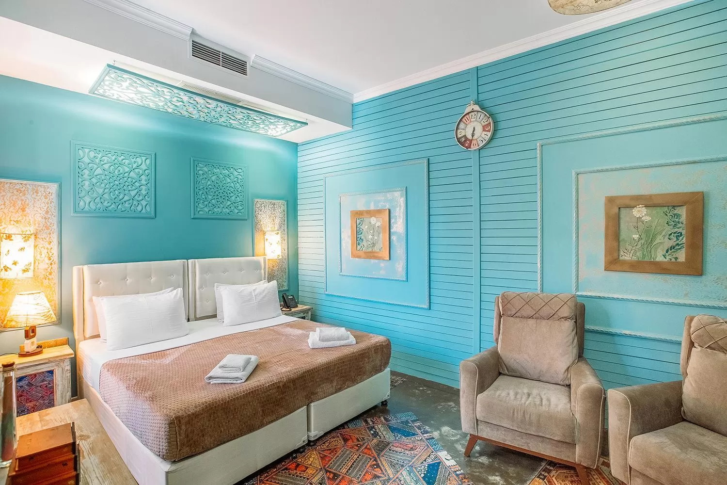 Bed in Hotel Aivani Old Tbilisi