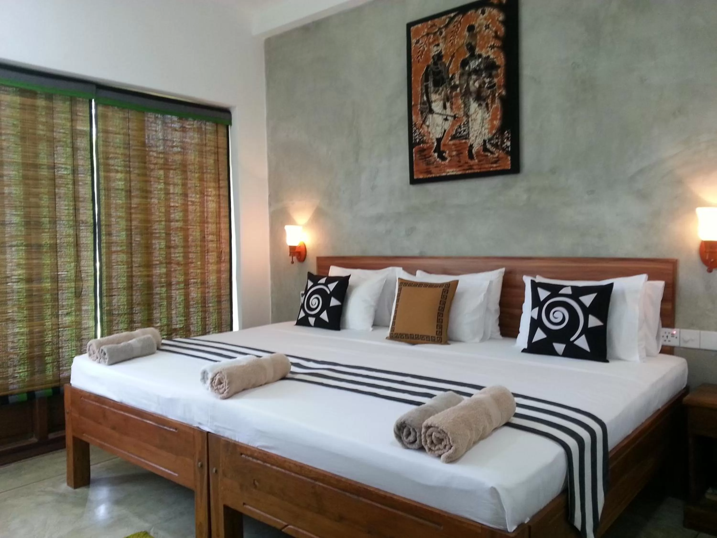 Bed in Green Wood Villa Negombo