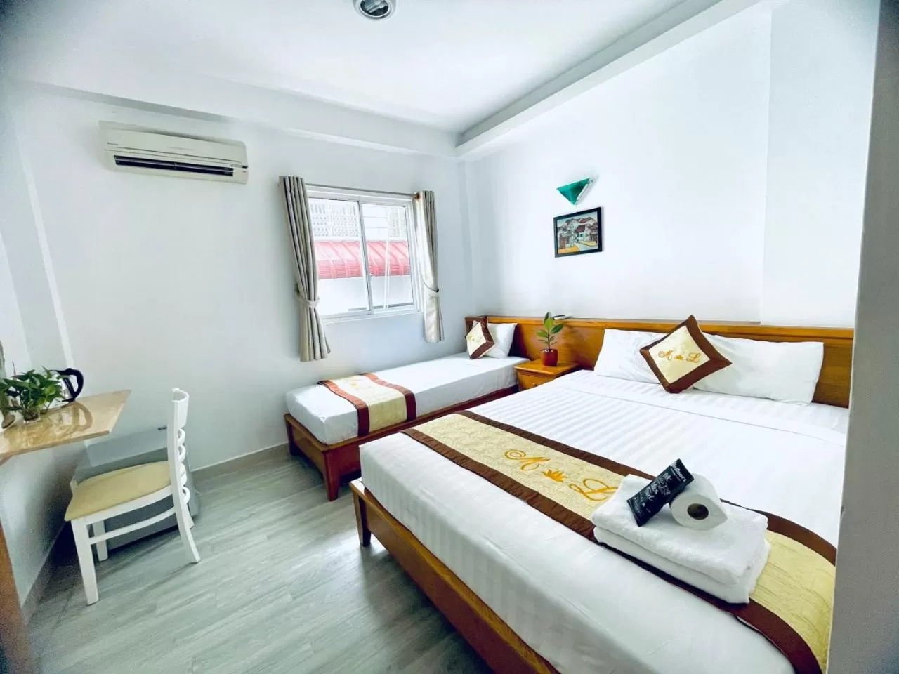 Bed in Marieline Hotel Pham Ngu Lao