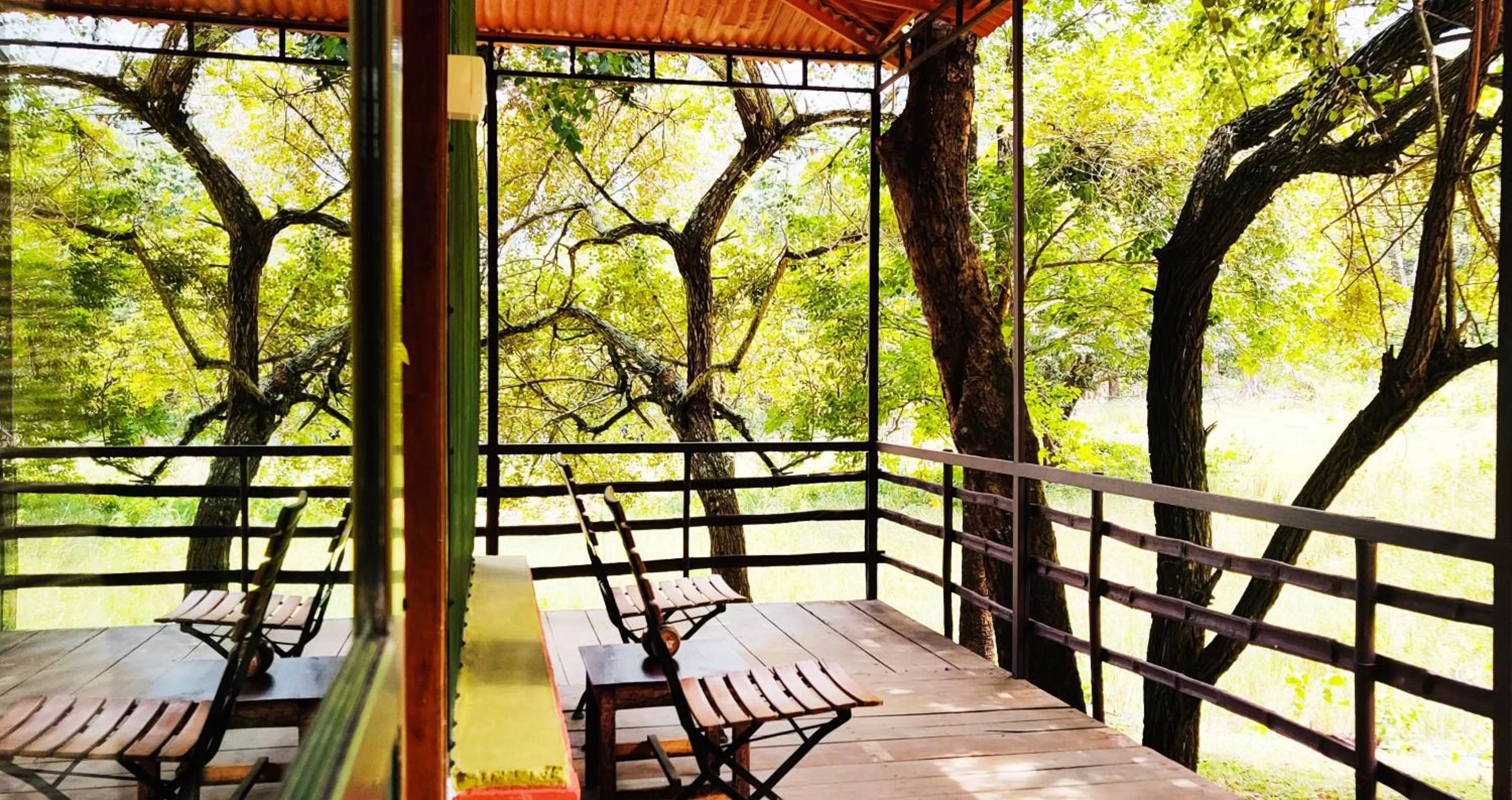 Seating area in Jungle Hut Resort