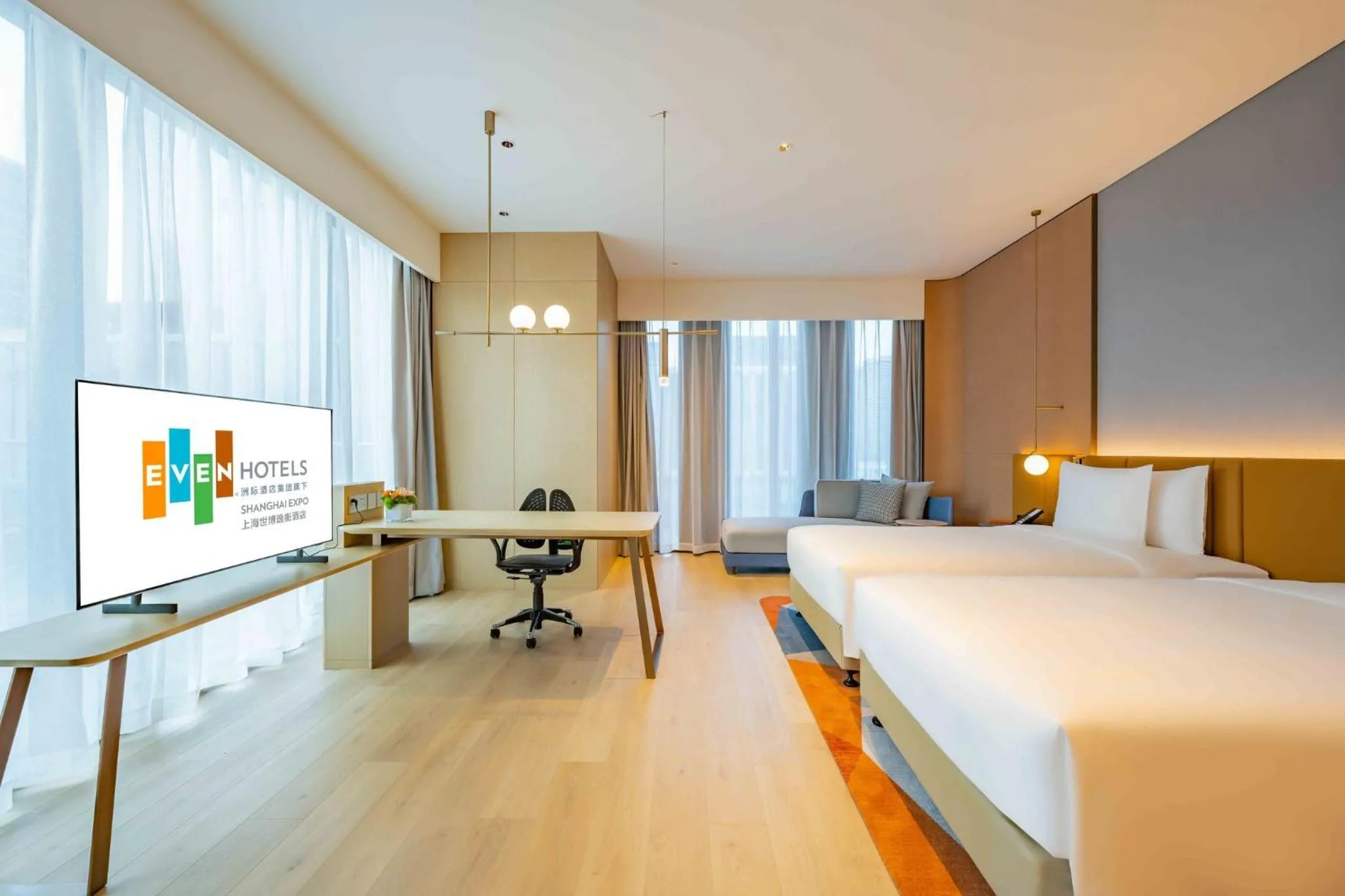 Photo of the whole room, Bed in EVEN Hotels Shanghai Expo by IHG