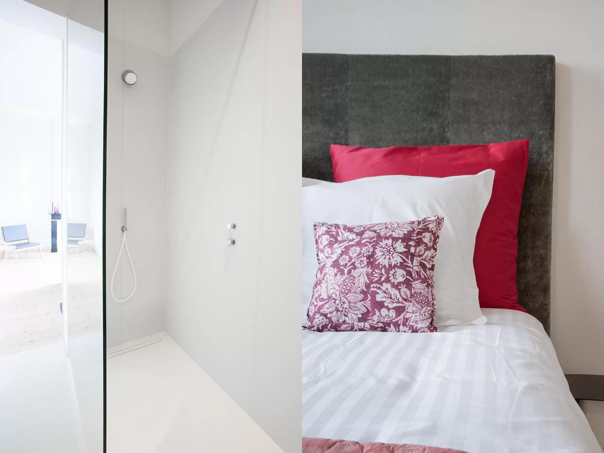 Shower, Bed in B&B Pastorie Balegem