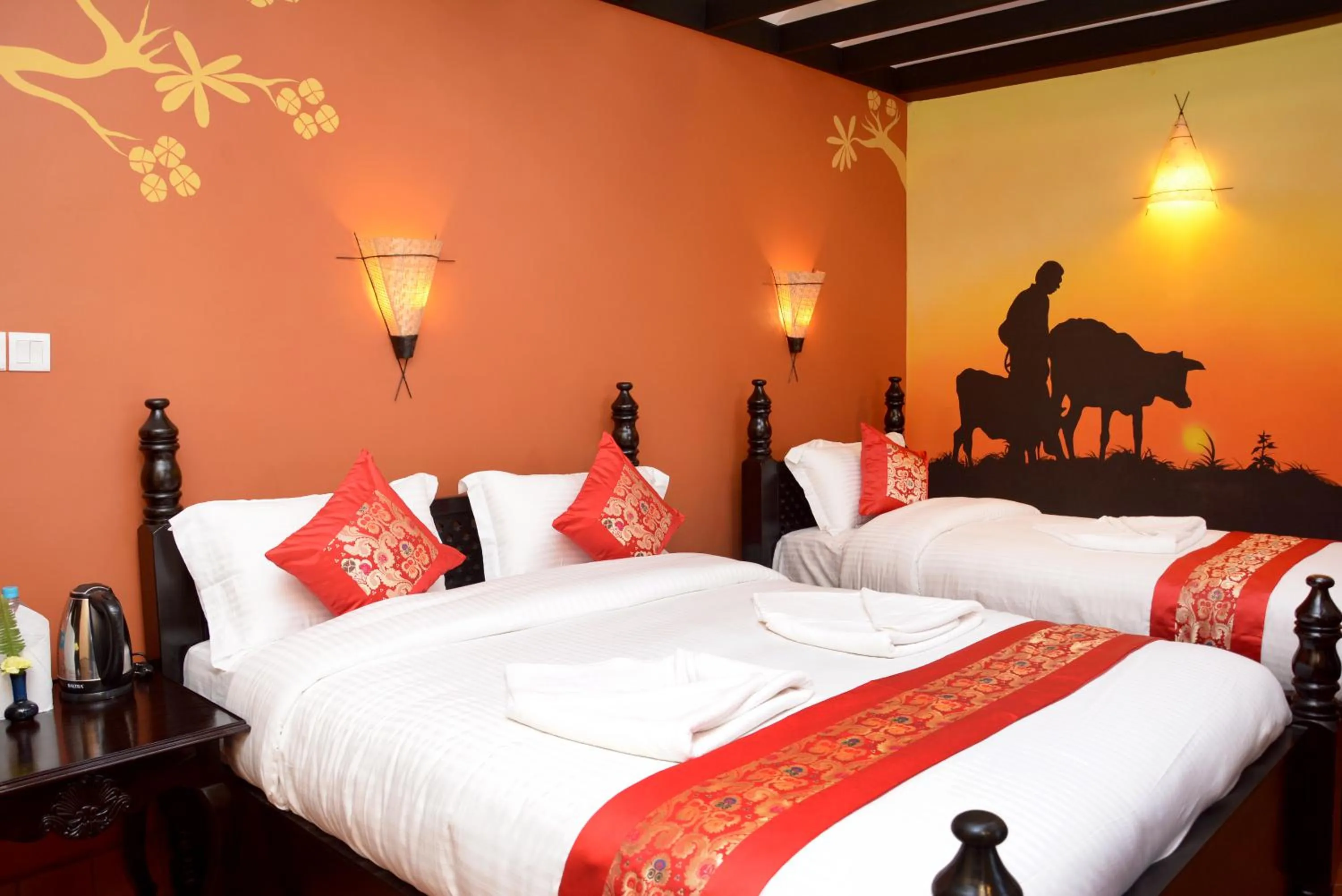 Bed in Kasthamandap Boutique Hotel