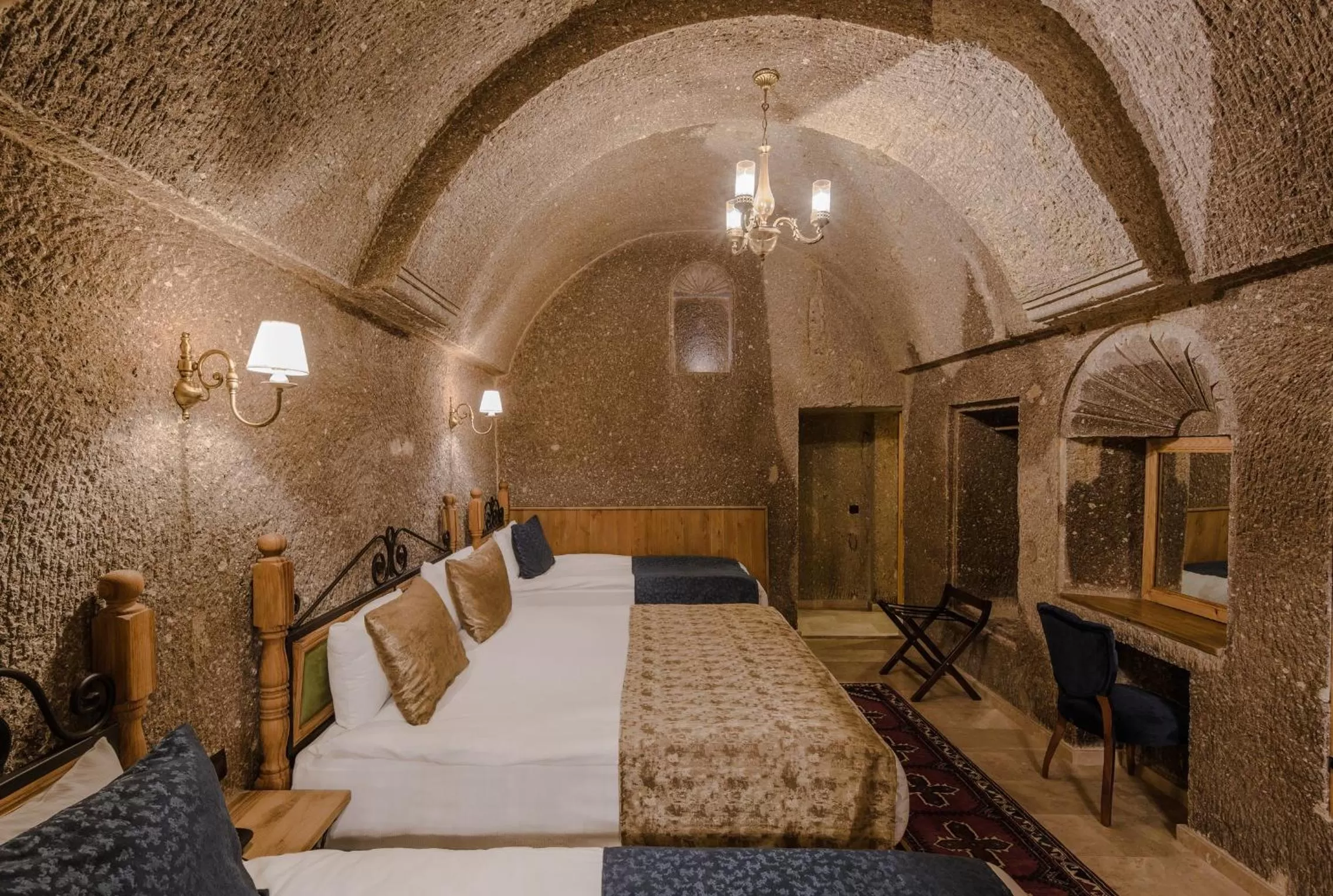 Bed in Lunar Cappadocia Hotel