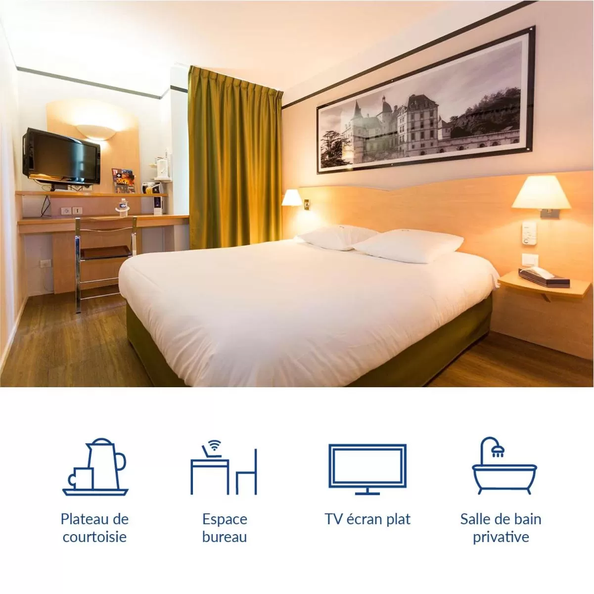 Photo of the whole room, Bed in Hotel inn Grenoble Eybens Parc des Expositions Ex Kyriad