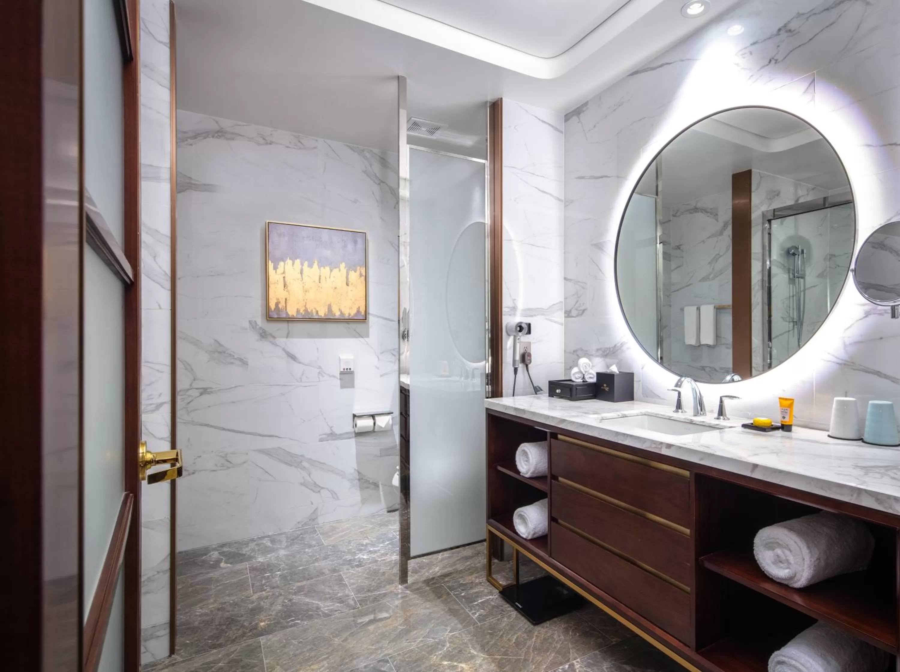 Bathroom in Blossom Hotel Houston, Curio Collection by Hilton