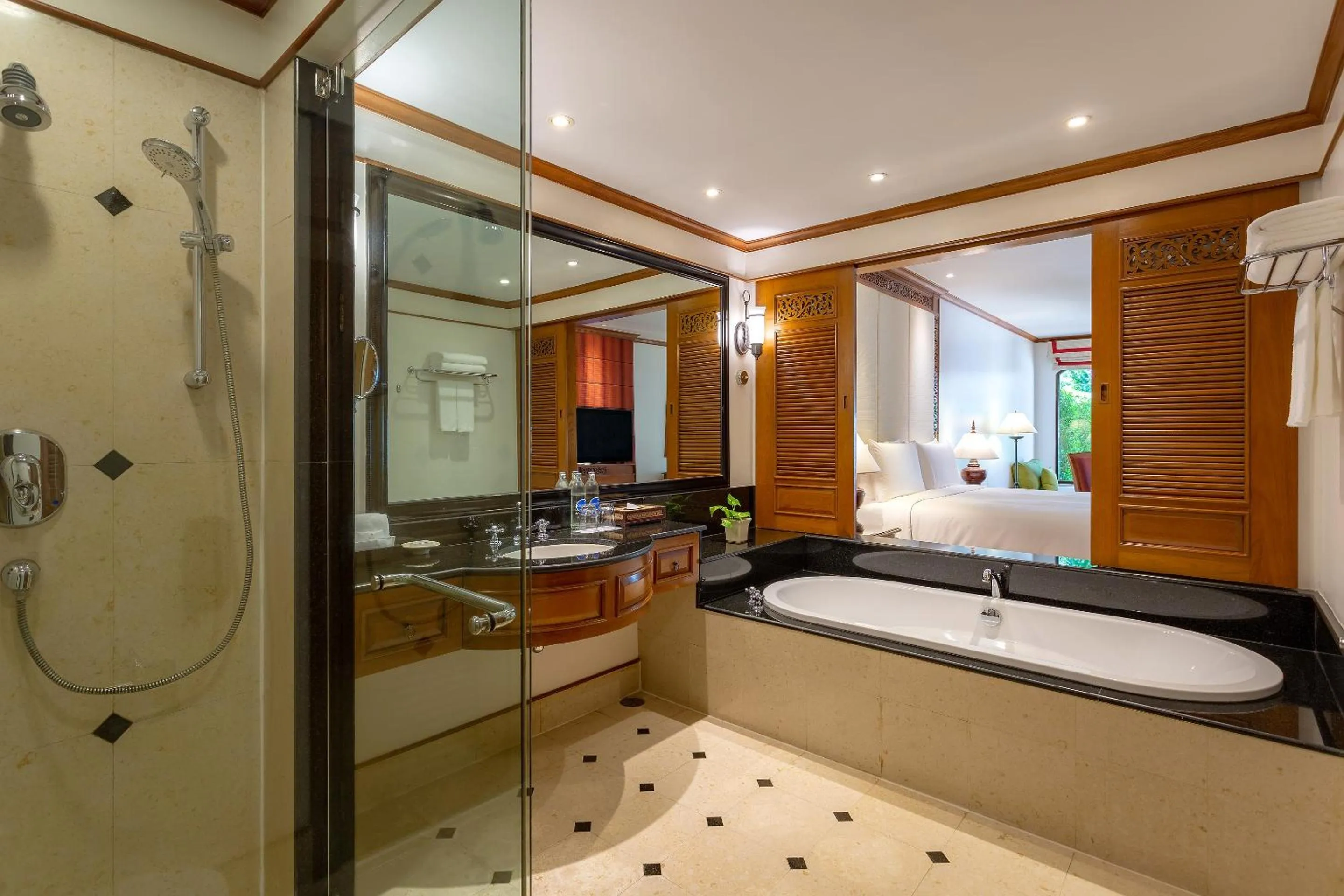 Bathroom, Bed in JW Marriott Phuket Resort and Spa