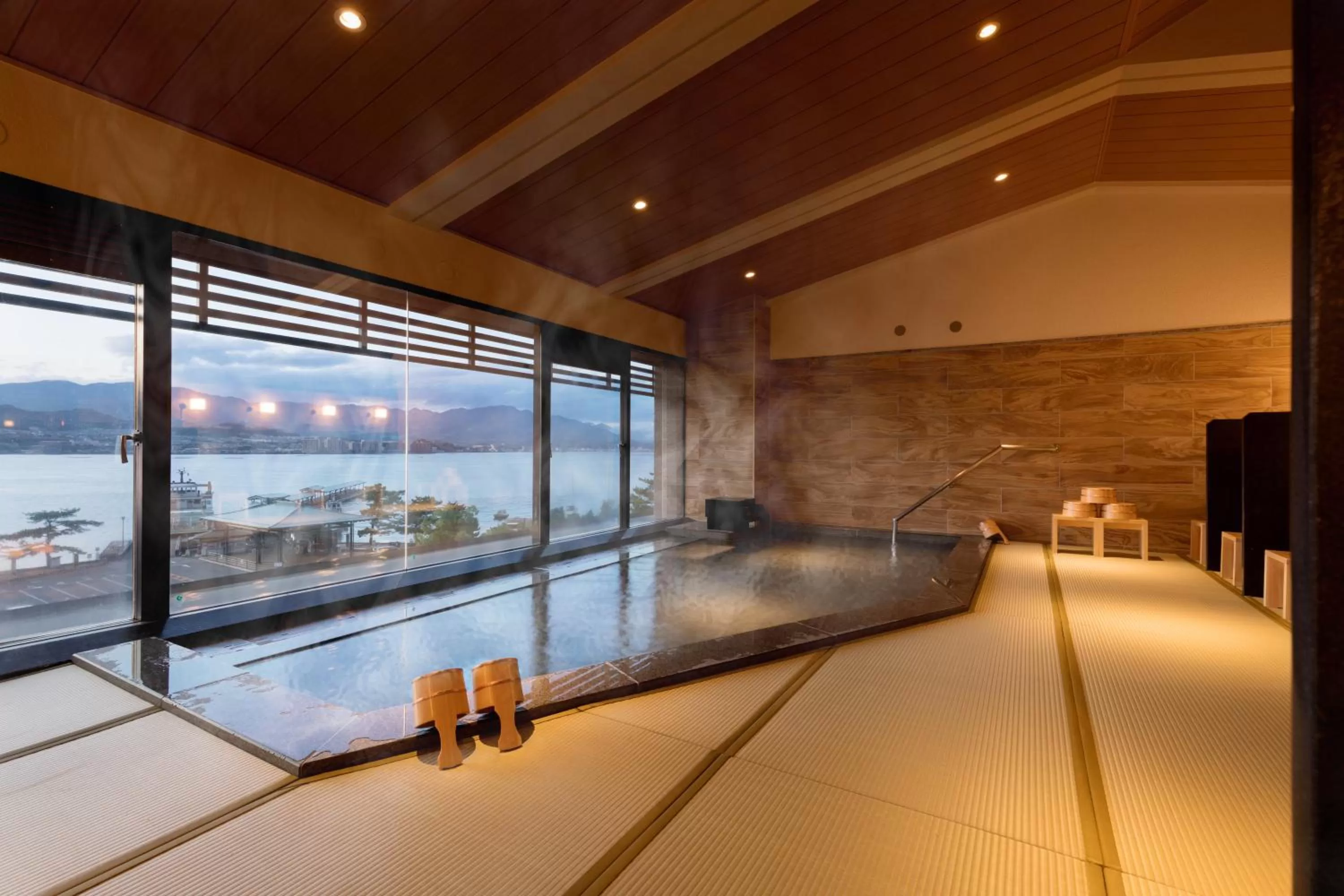 Hot Spring Bath in Hotel Miyajima Villa