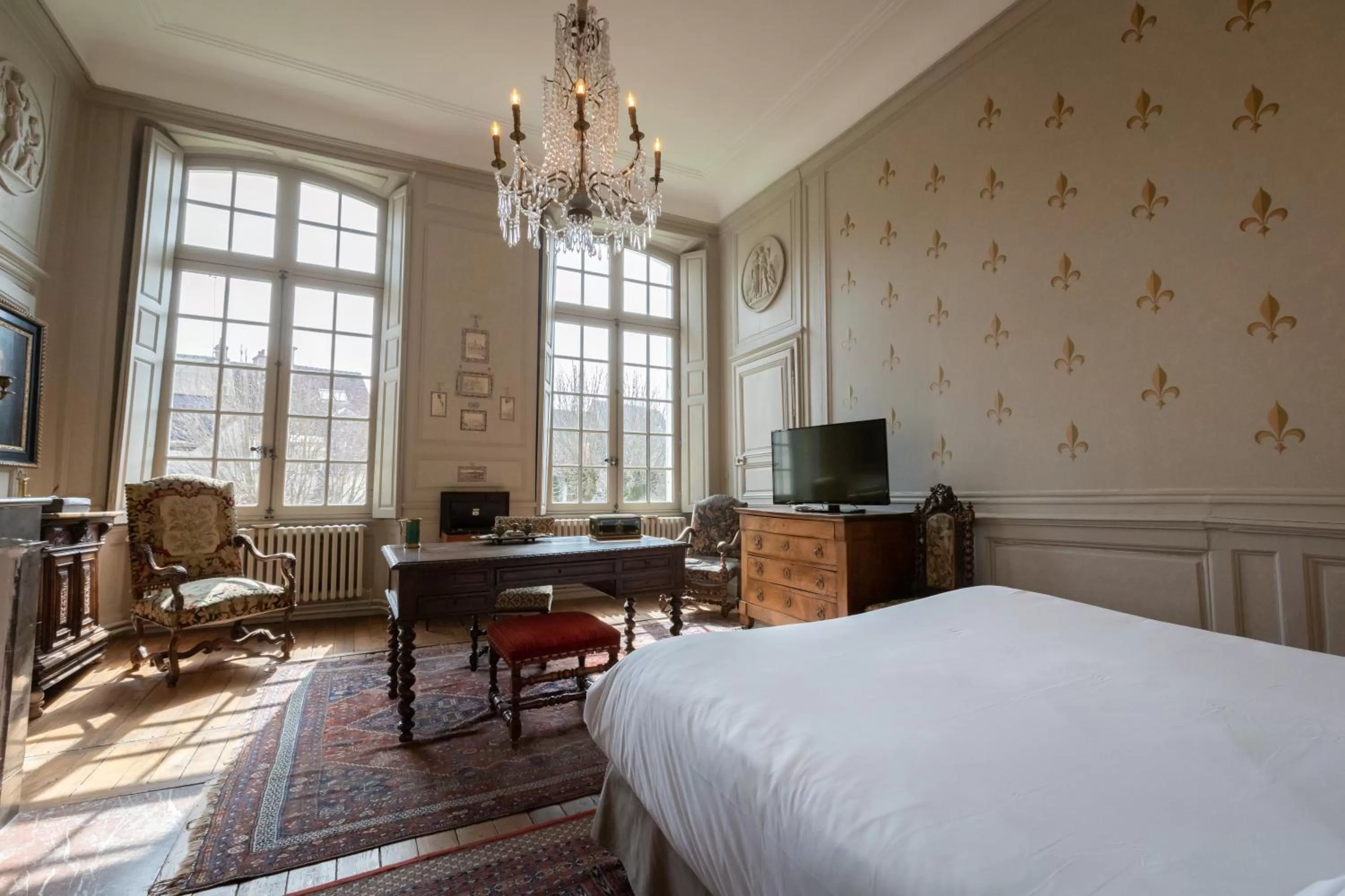 TV/Entertainment Center in L'Hotel de Panette, Un exceptionnel château en ville - Chambres historiques, parking - Petit Déjeuner offert