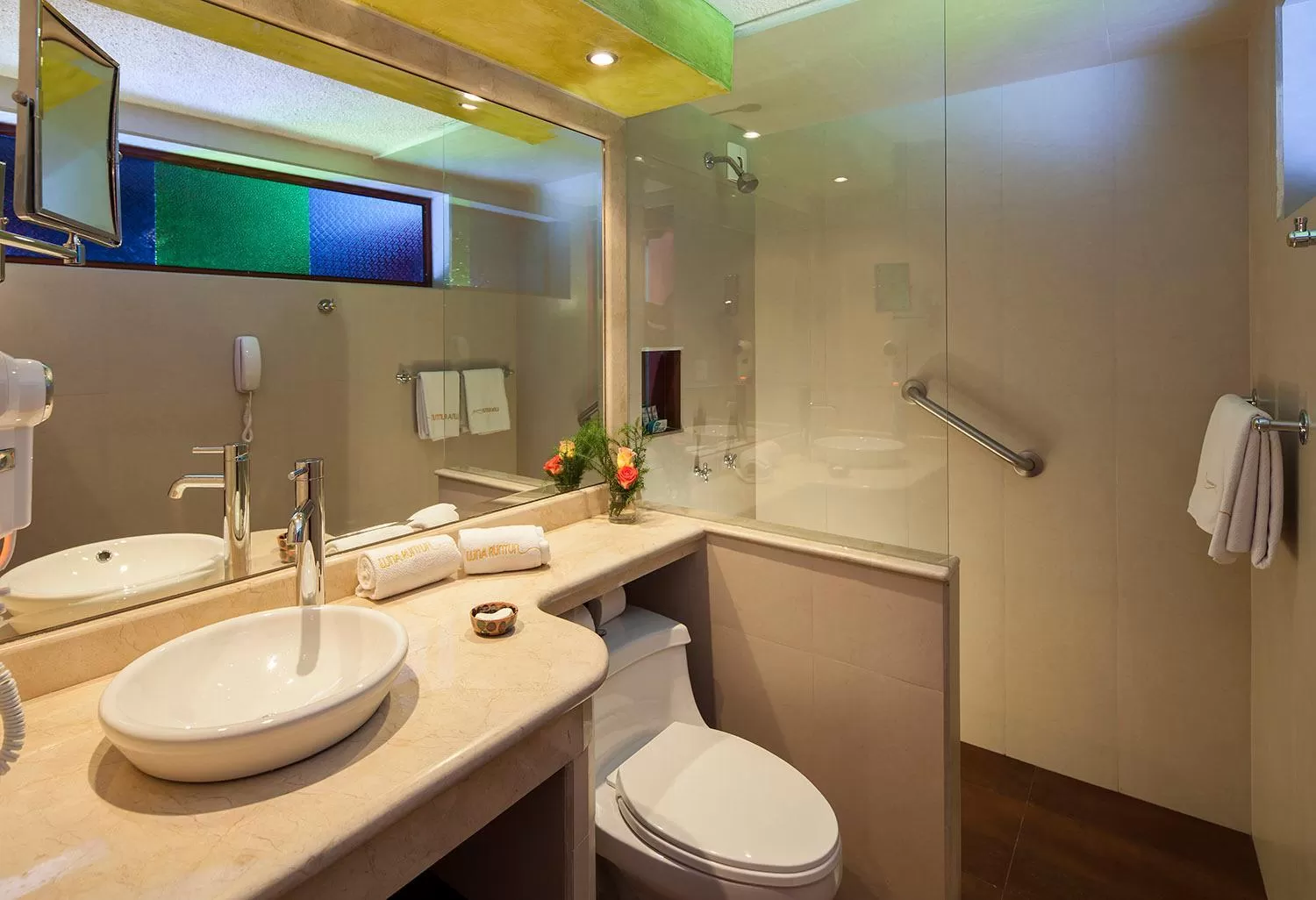 Shower, Bathroom in Luna Volcán, Adventure SPA