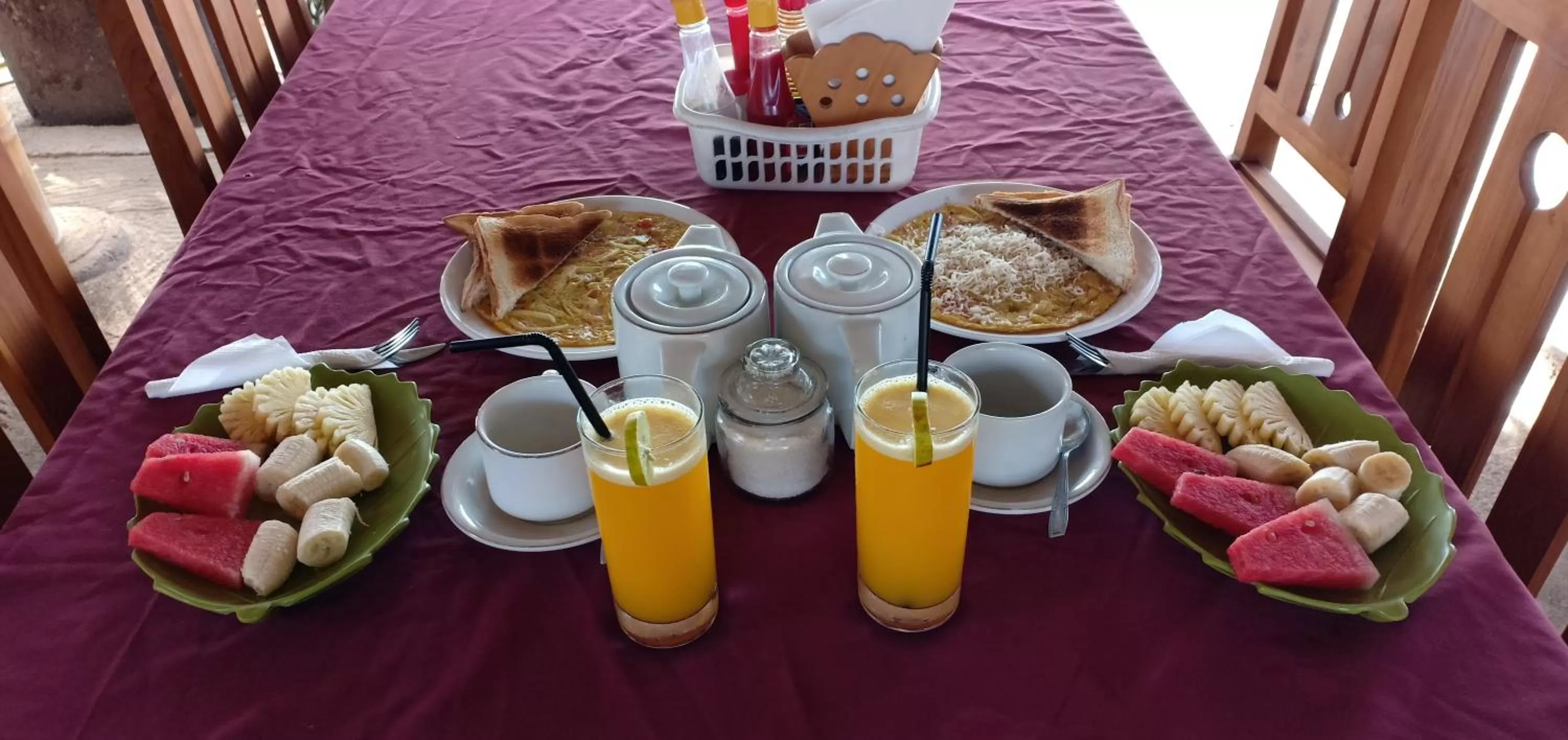 Breakfast in Sandy Beach Bungalows
