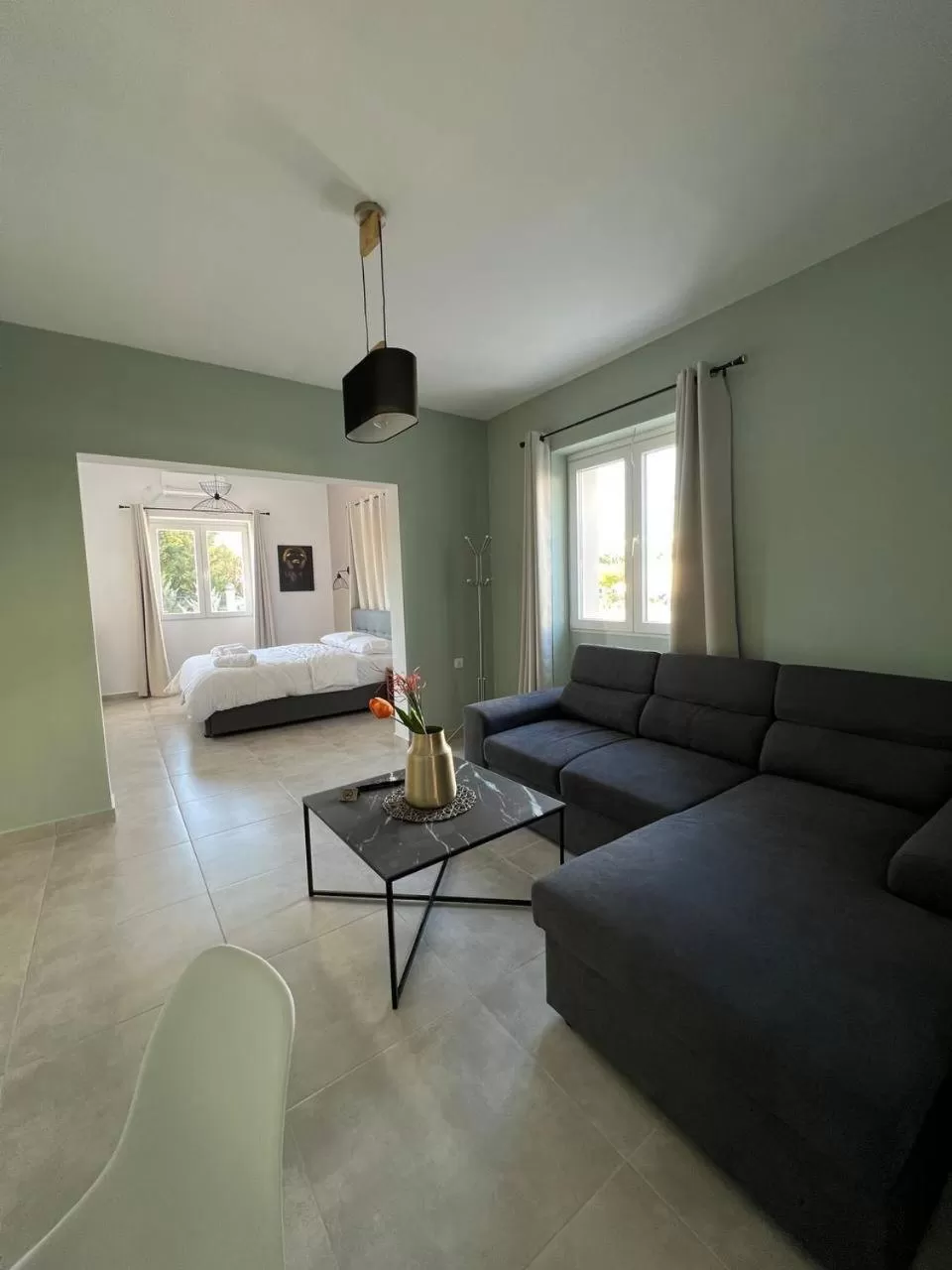 Living room, Bed in Elefsinian Mysteries Apartments