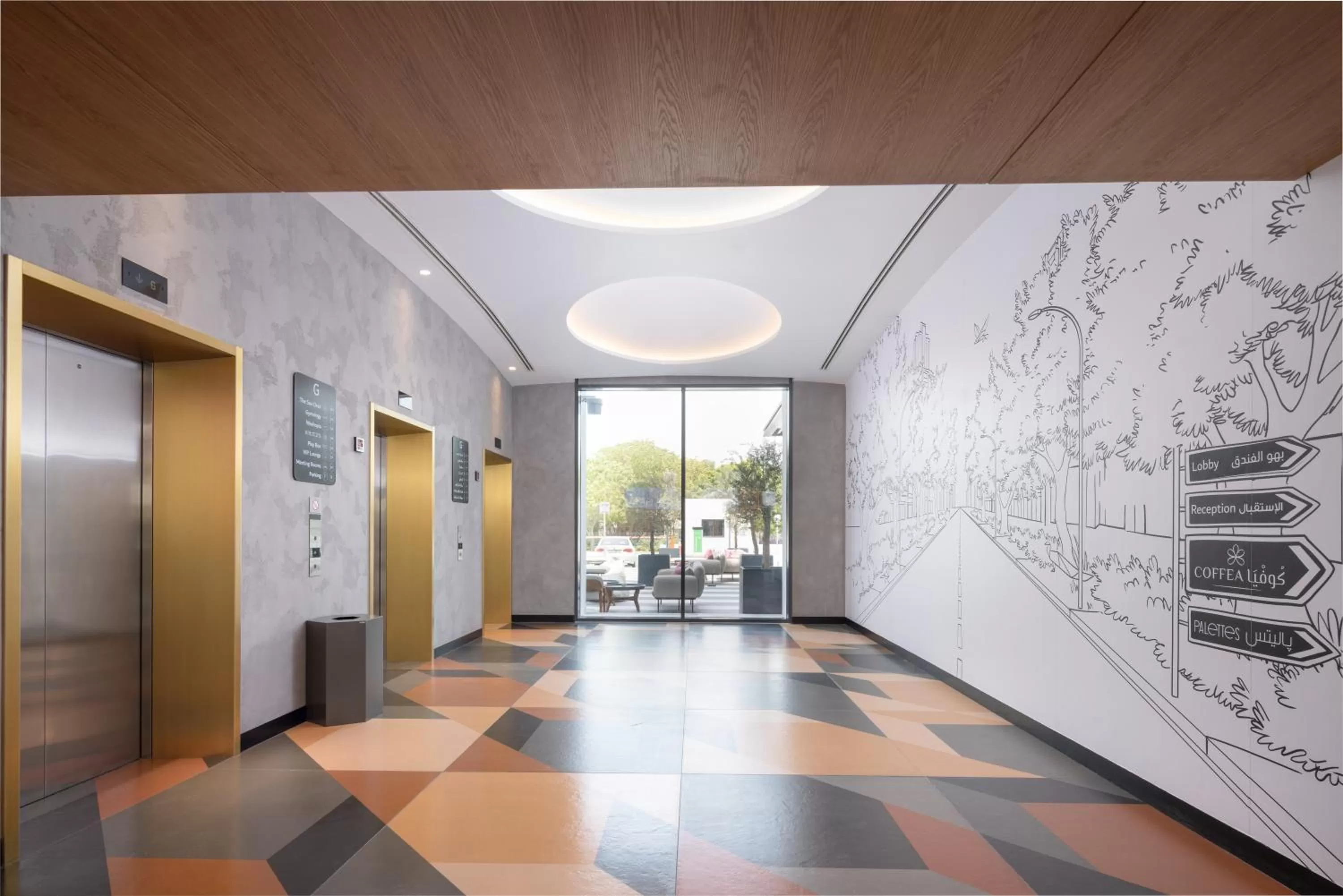 elevator in Ecos Dubai Hotel at Al Furjan