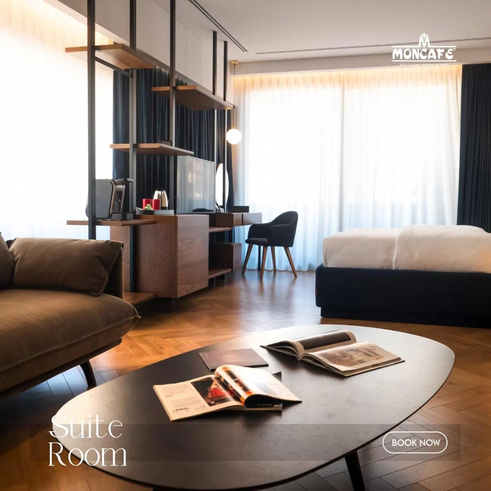 Bed, Seating Area in Moncafe BoutiqueHotel Spa