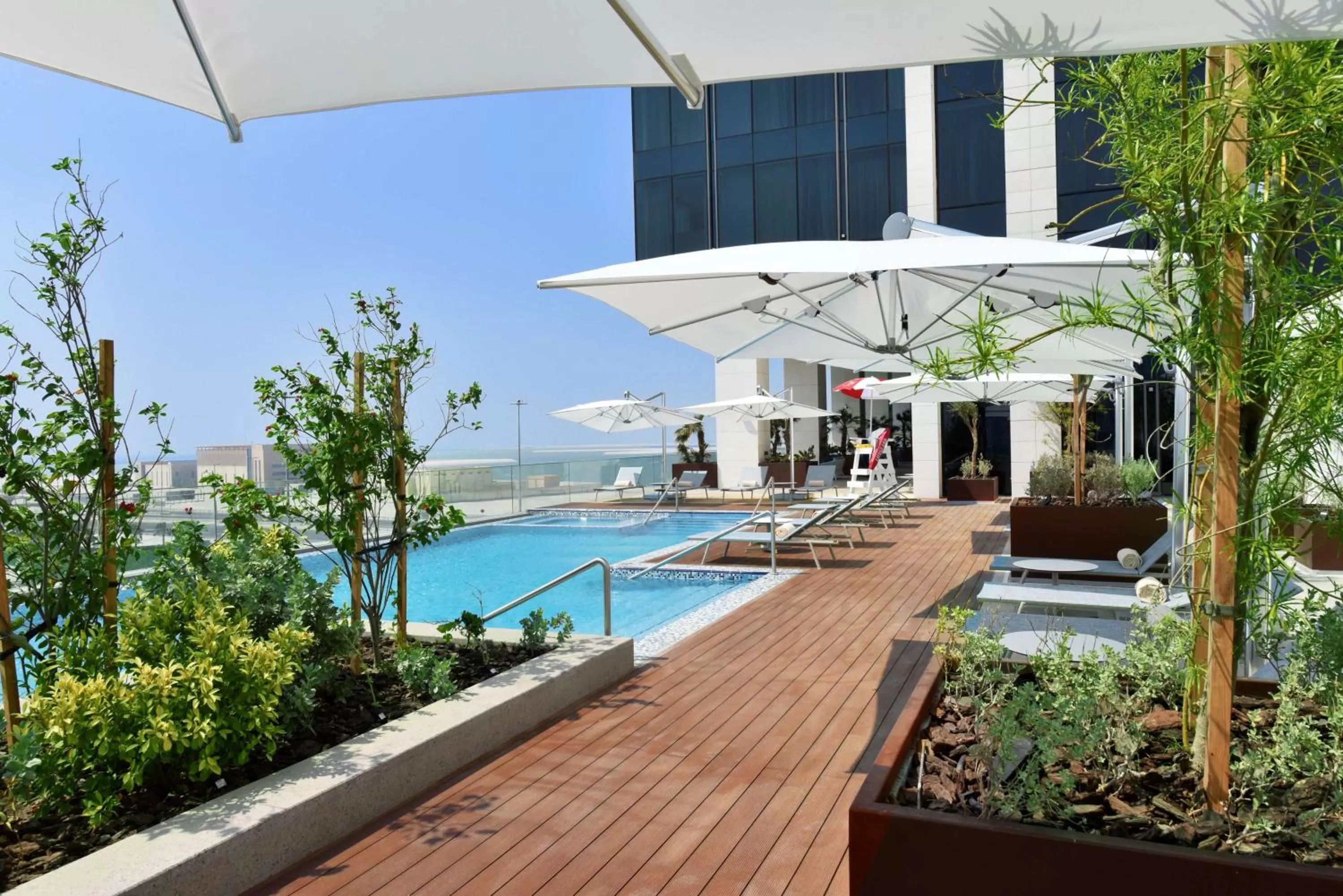 Pool view in Hilton Garden Inn Bahrain Bay