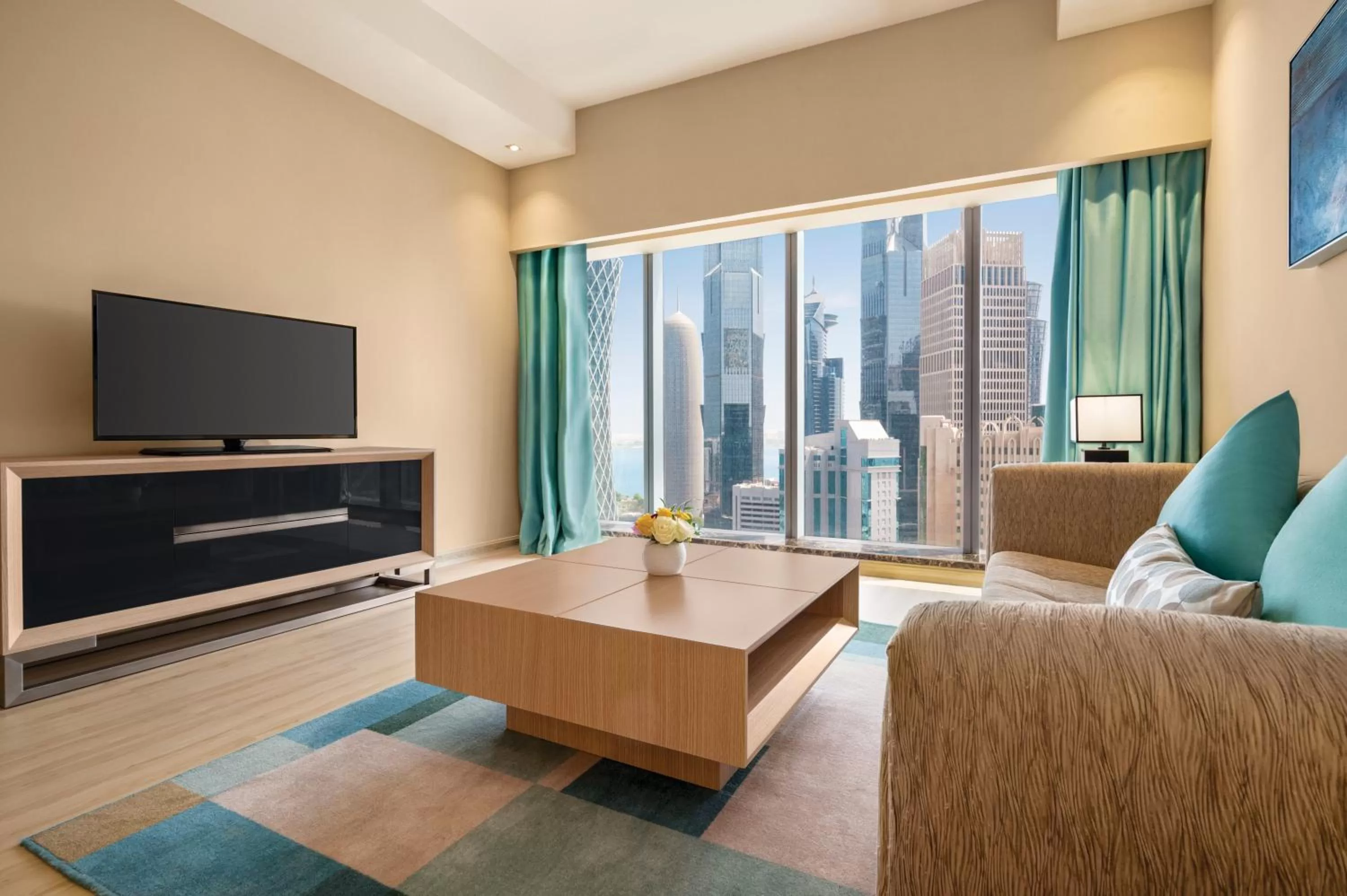 Living room in Wyndham Doha West Bay