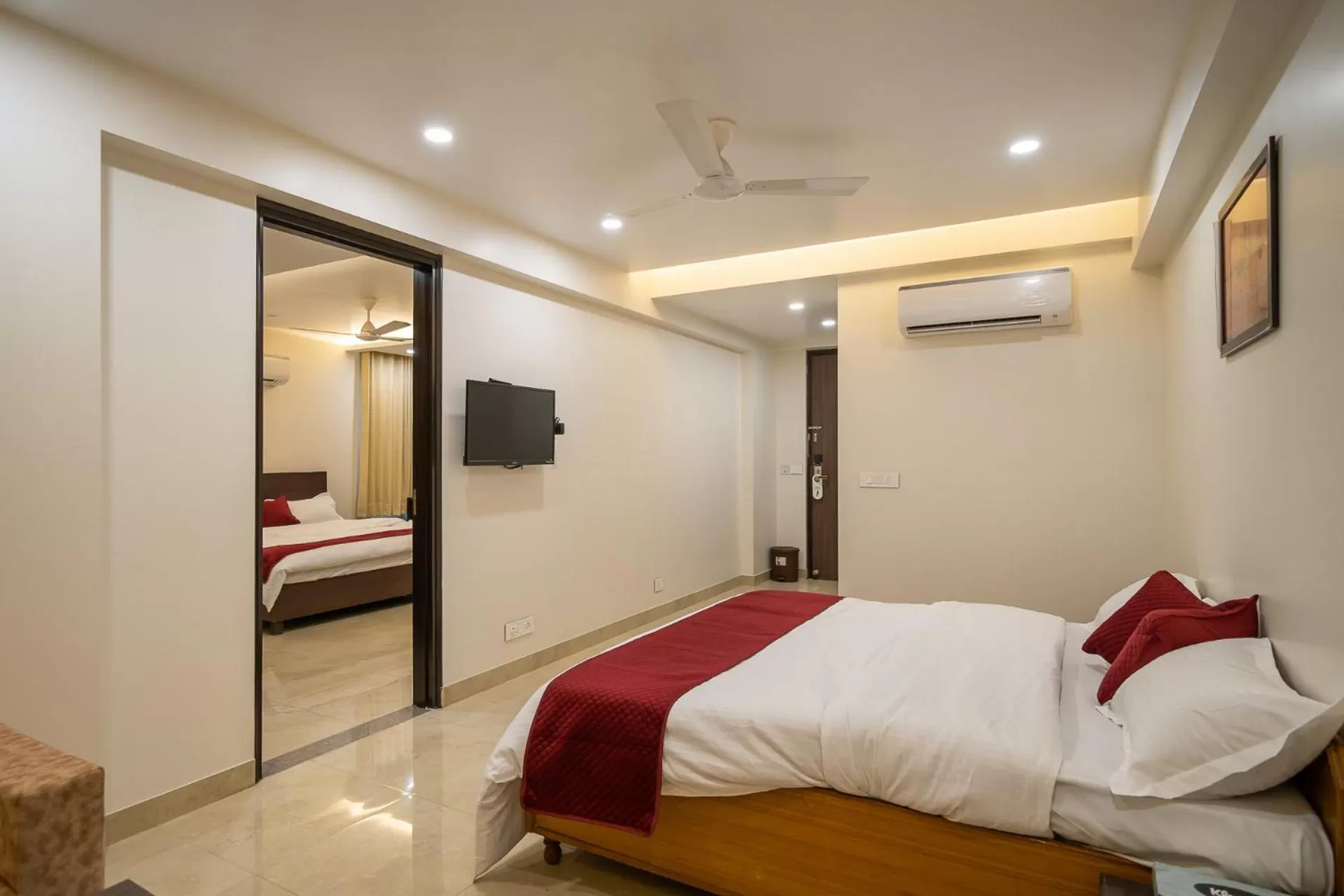 Photo of the whole room, Bed in Sheerha Royal Residency-Near Jaipur Airport