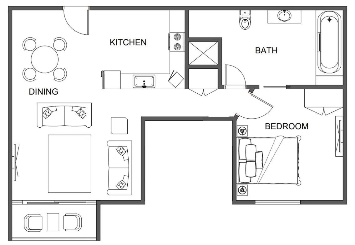 Floor plan in The Observatory Self Contained Apartments