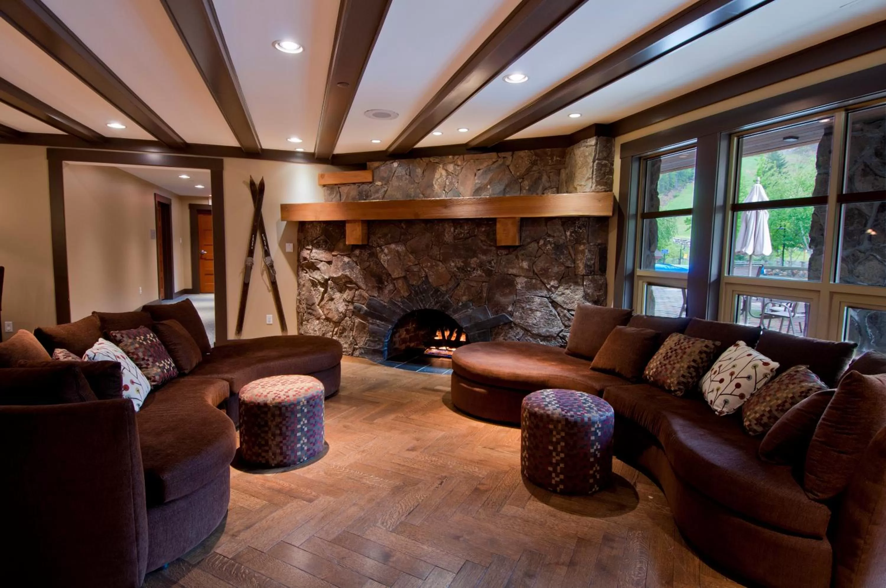Seating area in Legends Whistler, by Lodging Ovations