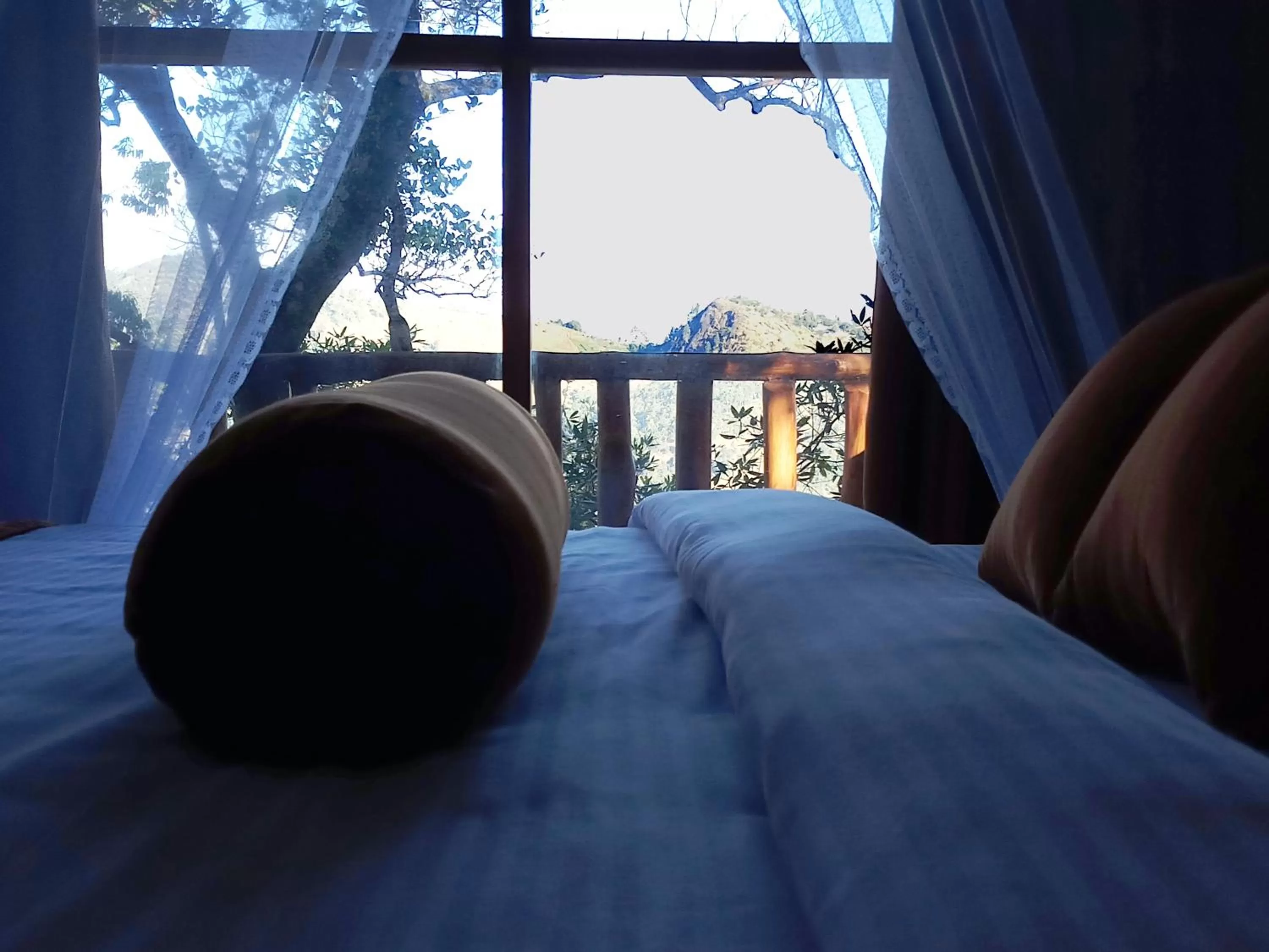 Bed in Saffron Eco Cottage