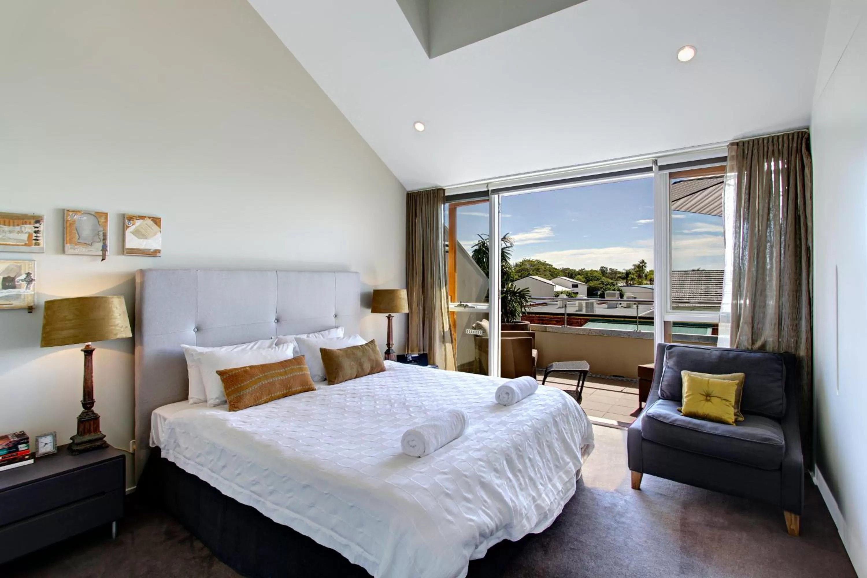 Bedroom, Bed in Byron Butter Factory Apartments