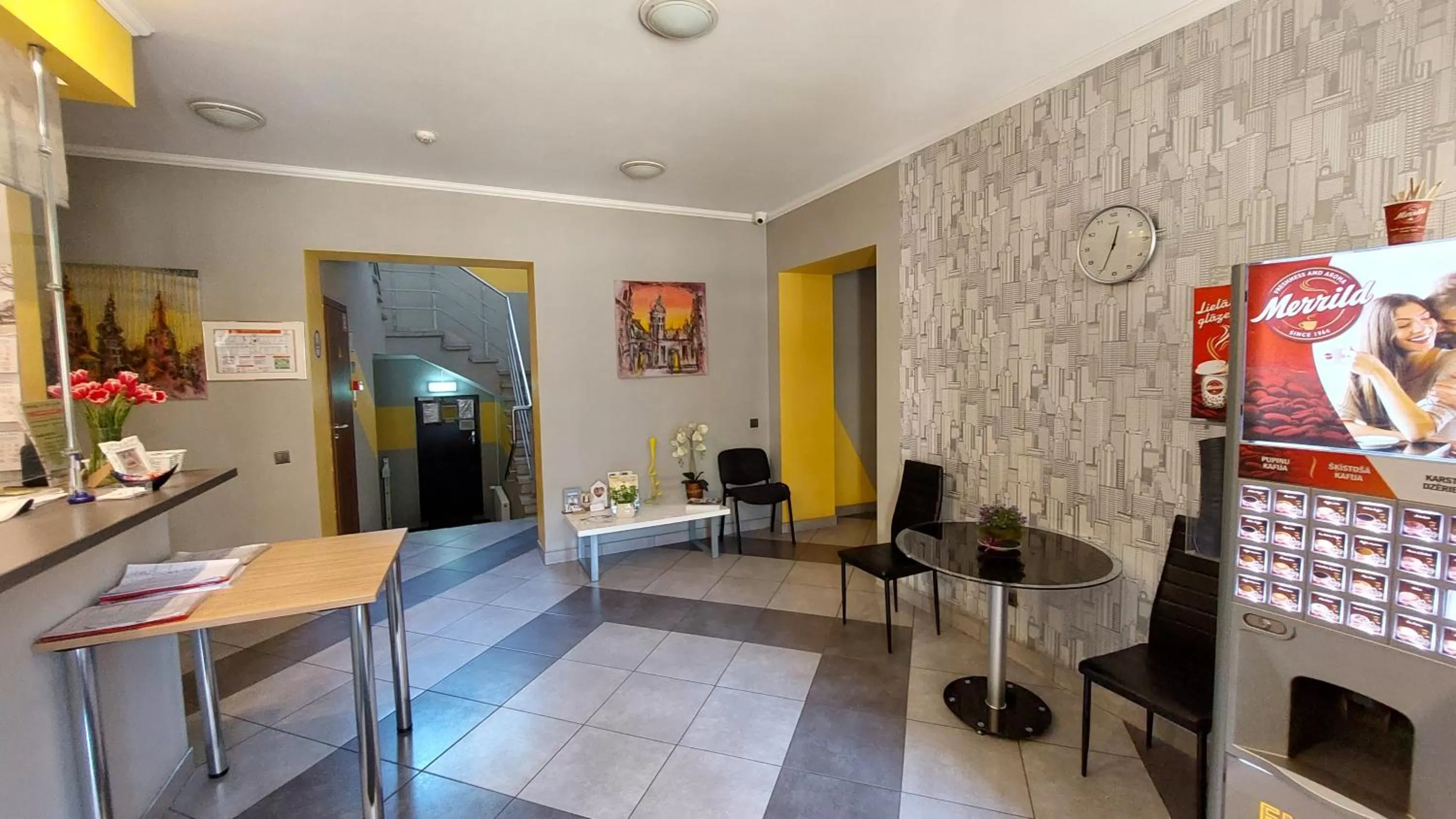 Seating area in Happy Hotel