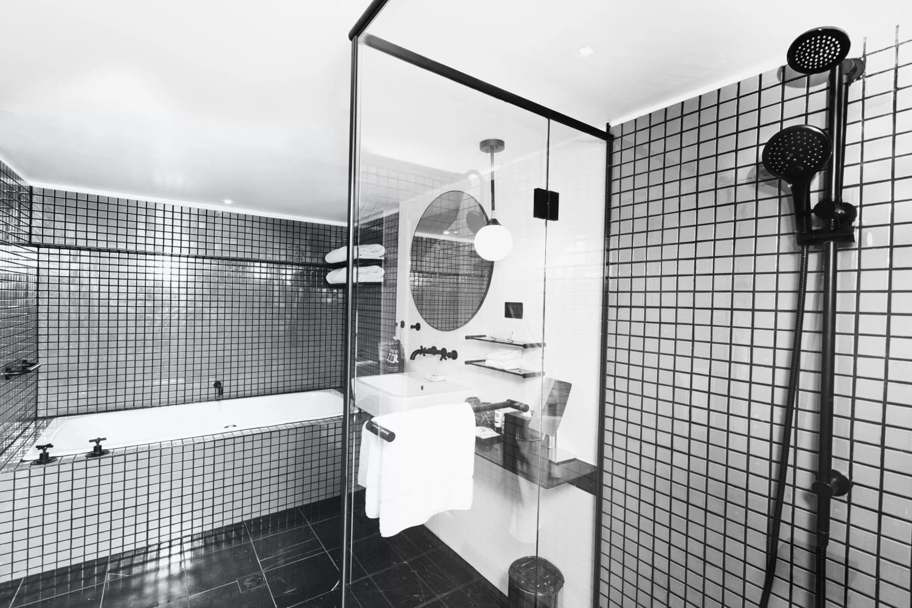 Bathroom in Ovolo Sydney Woolloomooloo, a Wyndham Hotel