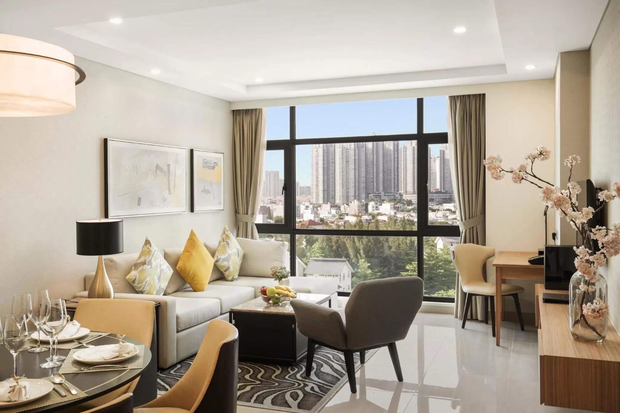 Living room in Oakwood Residence Saigon