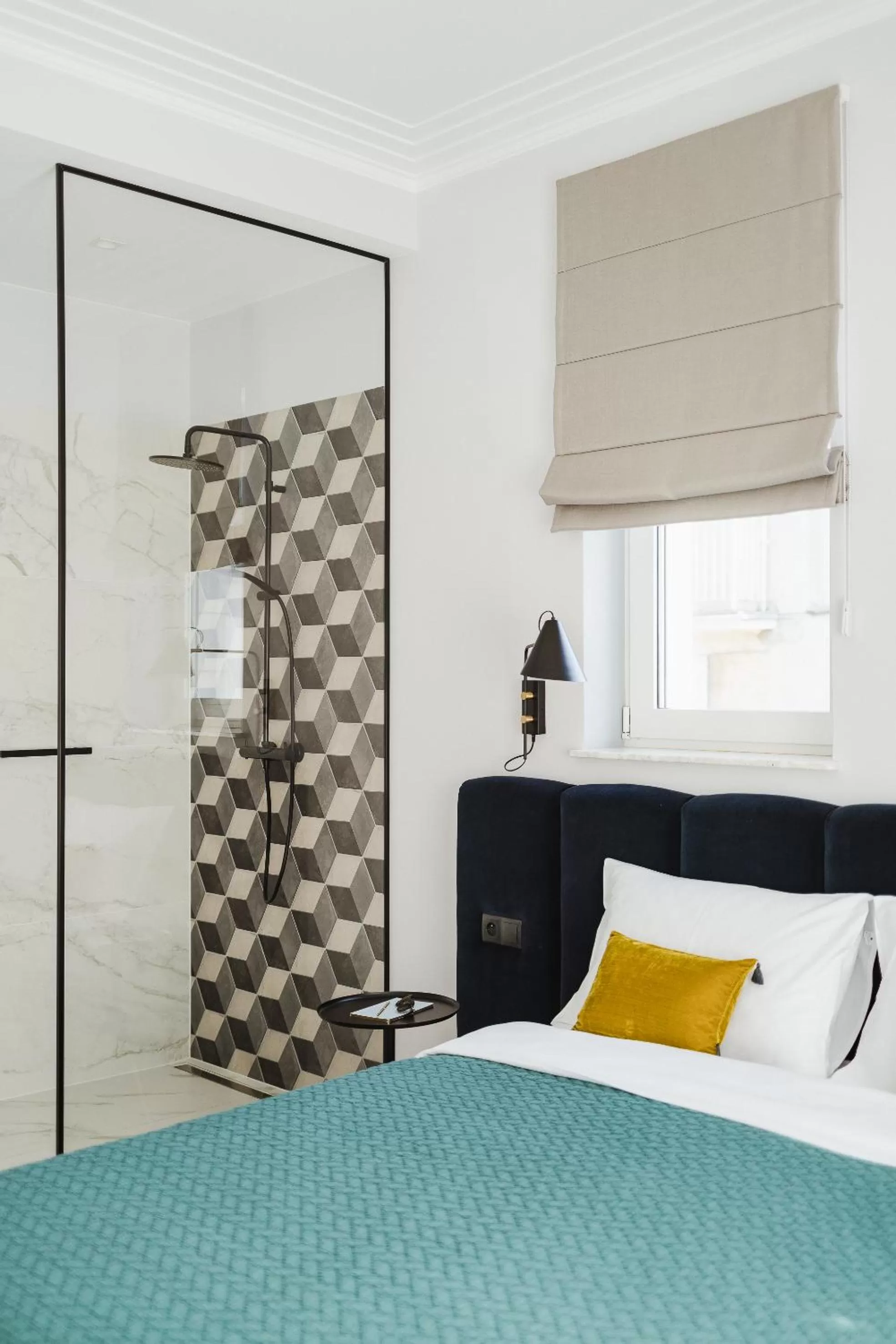 Shower, Bed in No.4 Residence