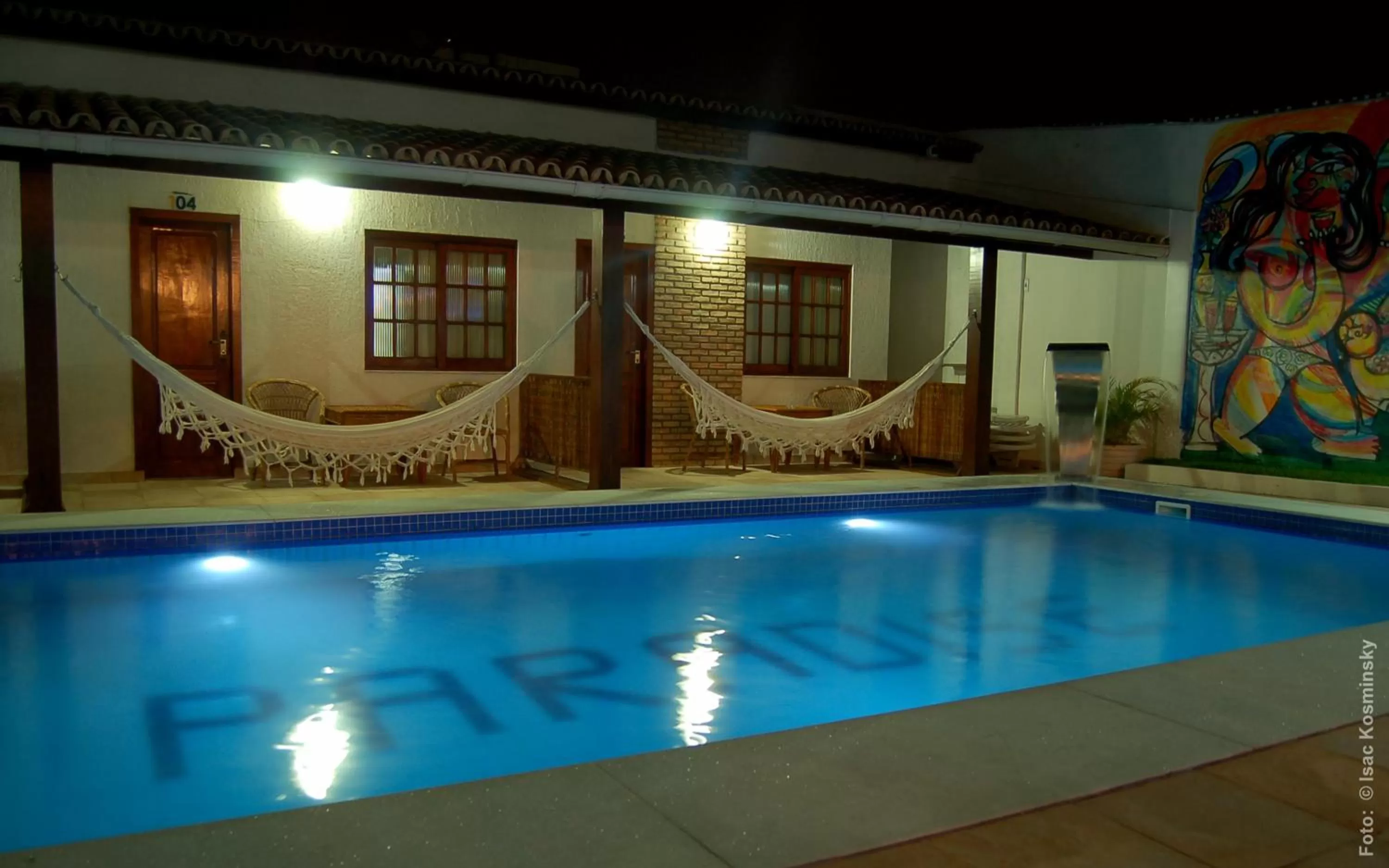 Night, Swimming Pool in Hotel Pousada Salvador Paradise