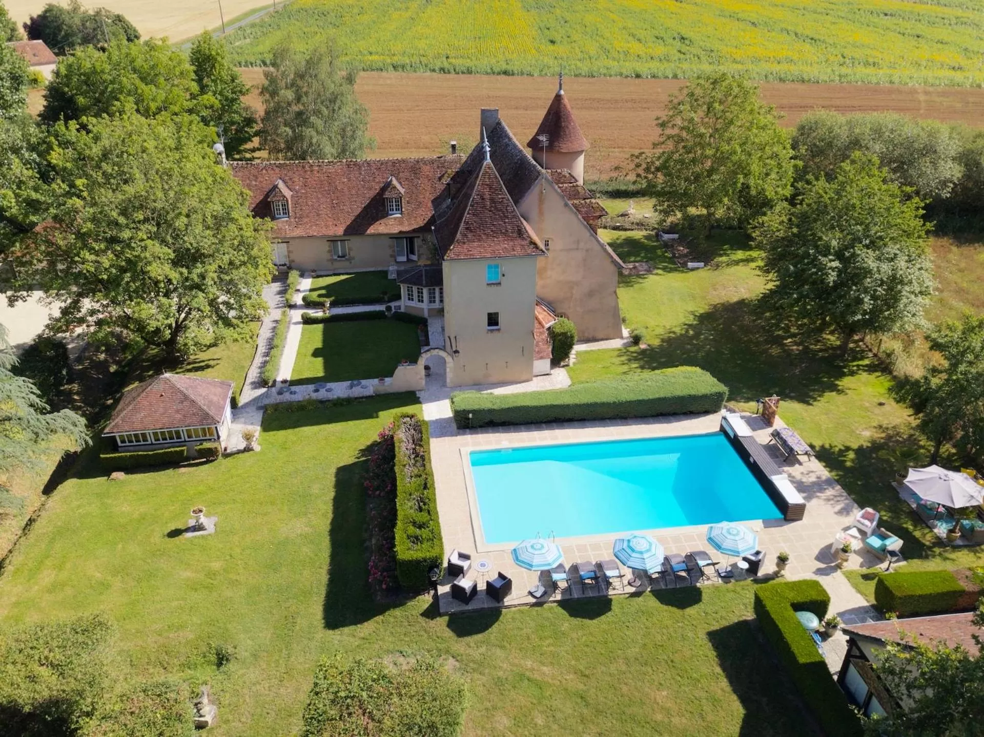 Pool view in Le Petit Chateau De Sainte Colombe