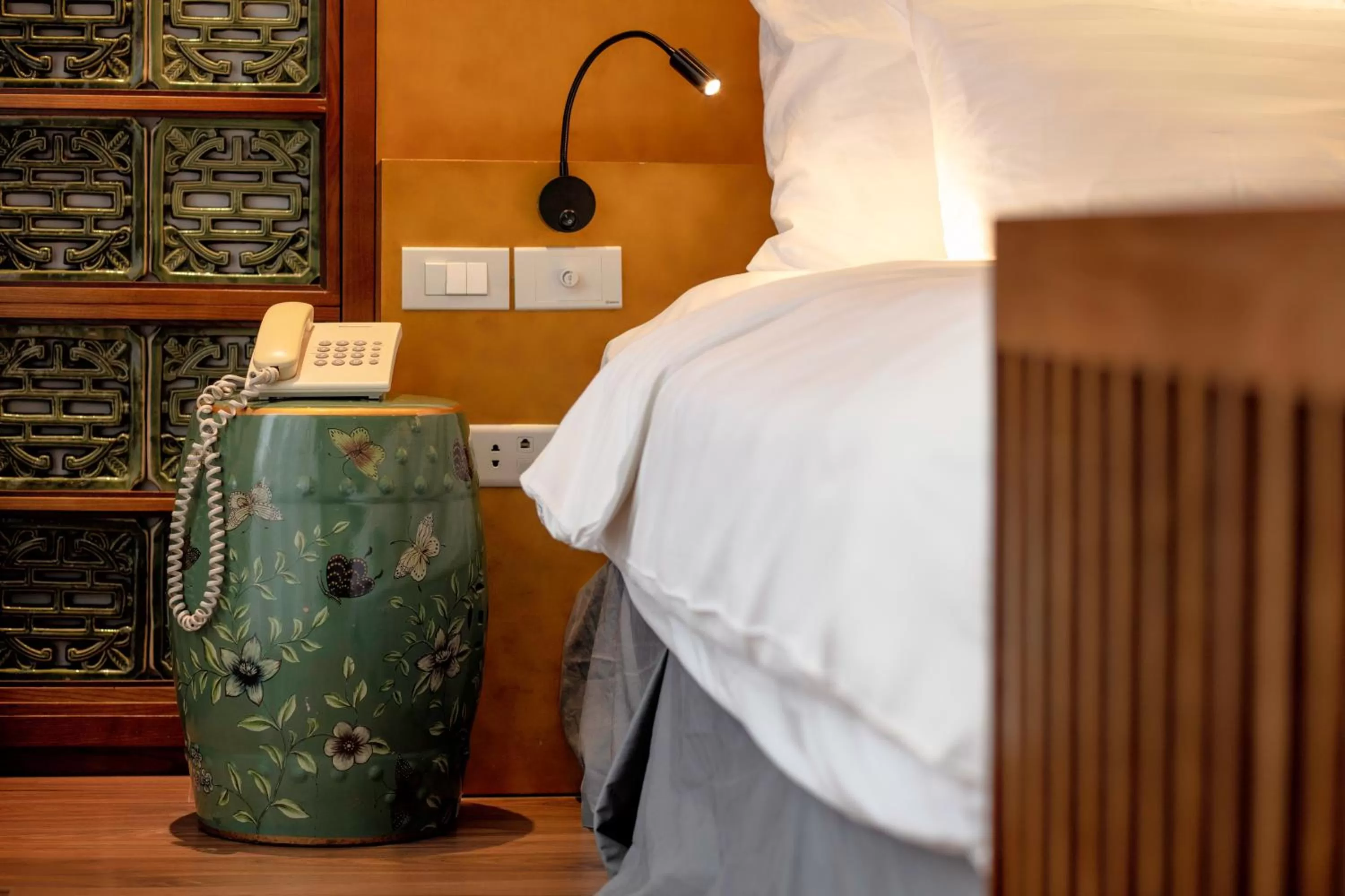 Decorative detail, Bed in Hanoi Media Hotel & Spa