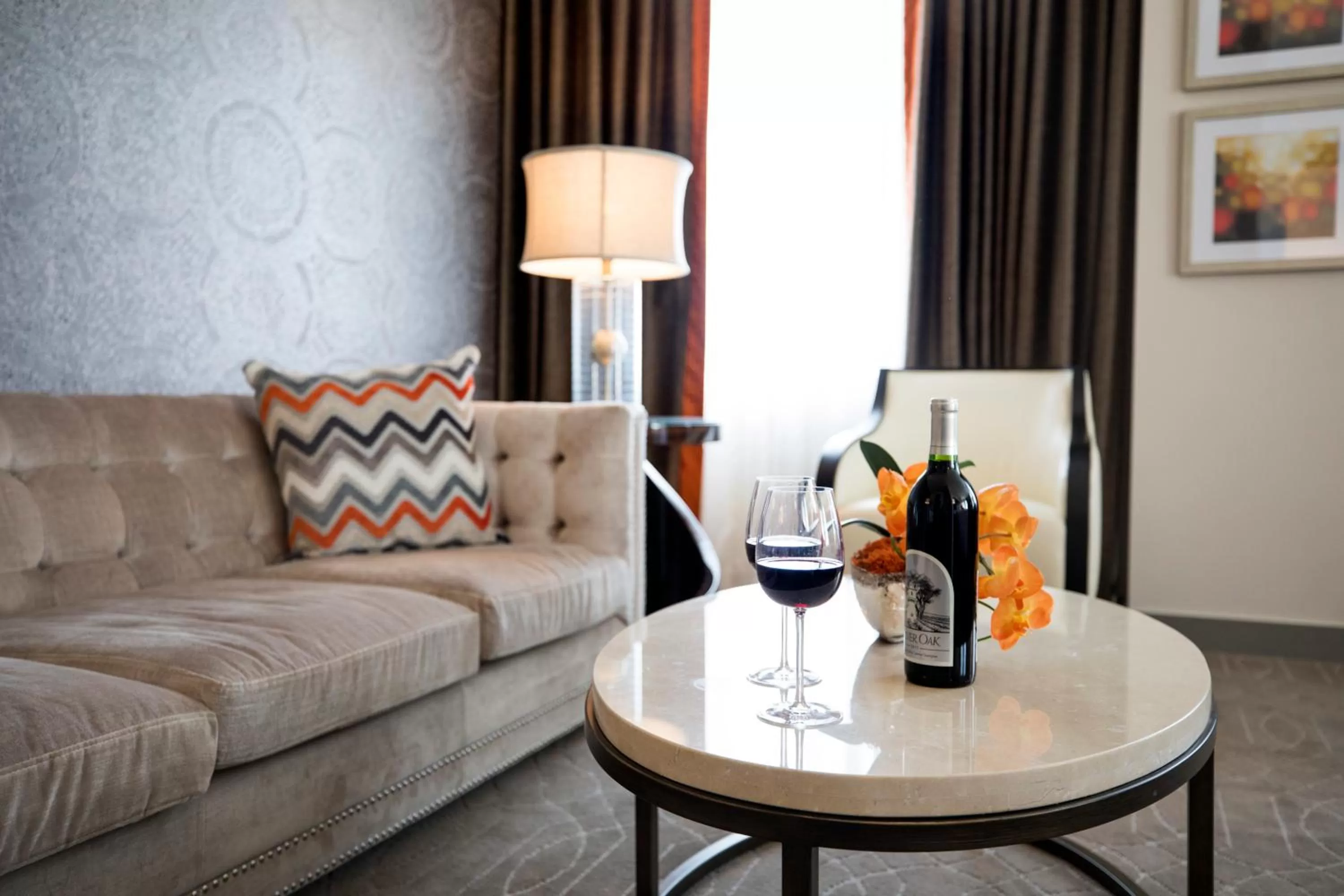 Seating area in Colcord Hotel Oklahoma City, Curio Collection by Hilton