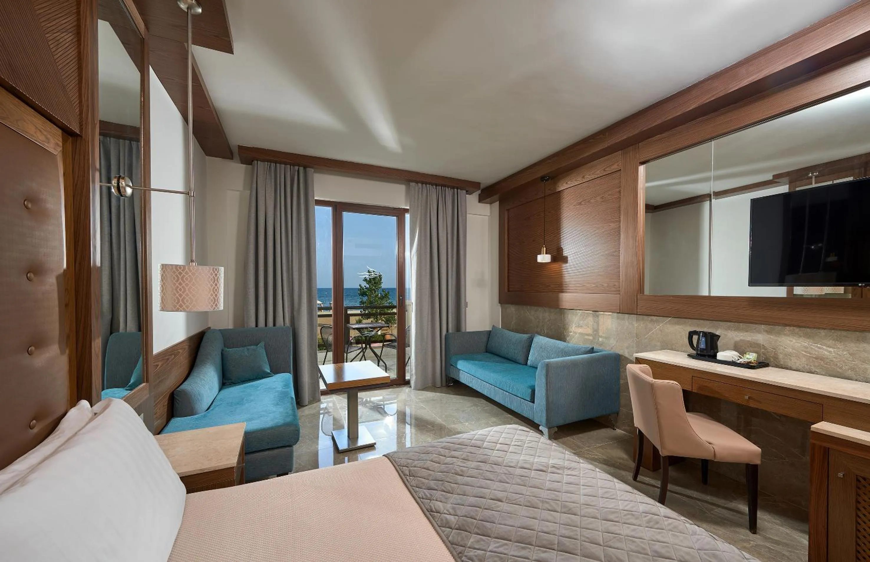 Balcony/Terrace, Bed in Mediterranean Village Hotel & Spa