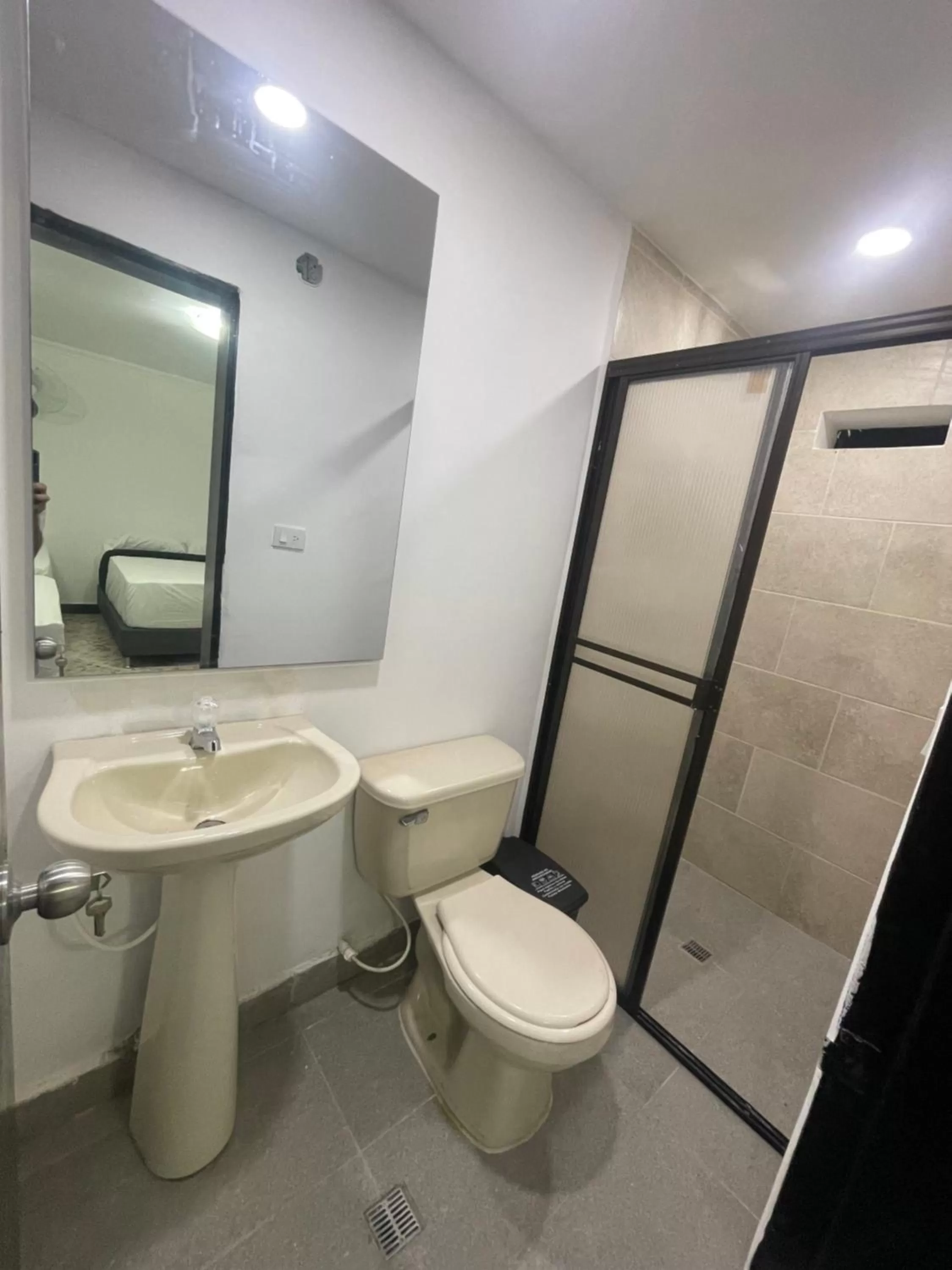 Shower, Bathroom in Hotel De León Estadio