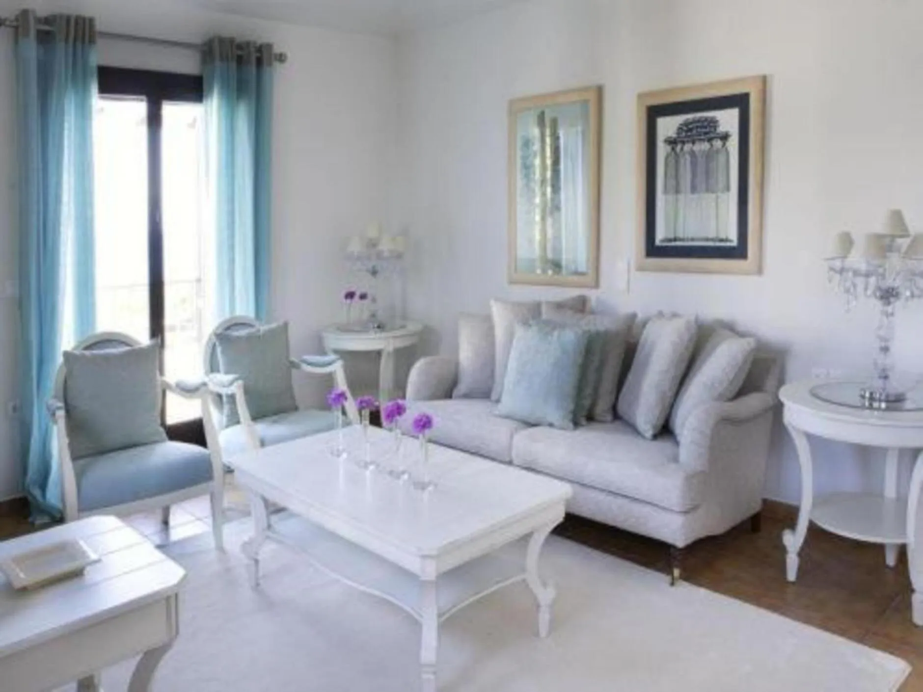 Seating area in Aegean Suites, Santikos Collection